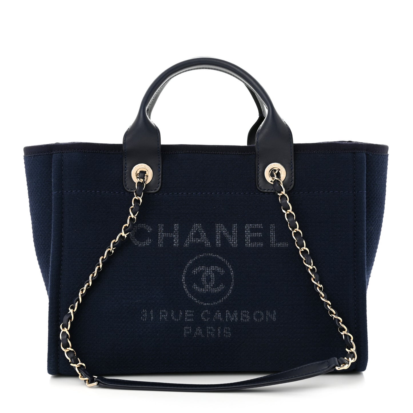 Mixed Fibers Small Deauville Tote Navy