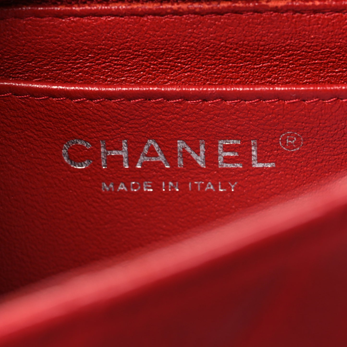 Caviar Quilted Mini Rectangular Flap Red