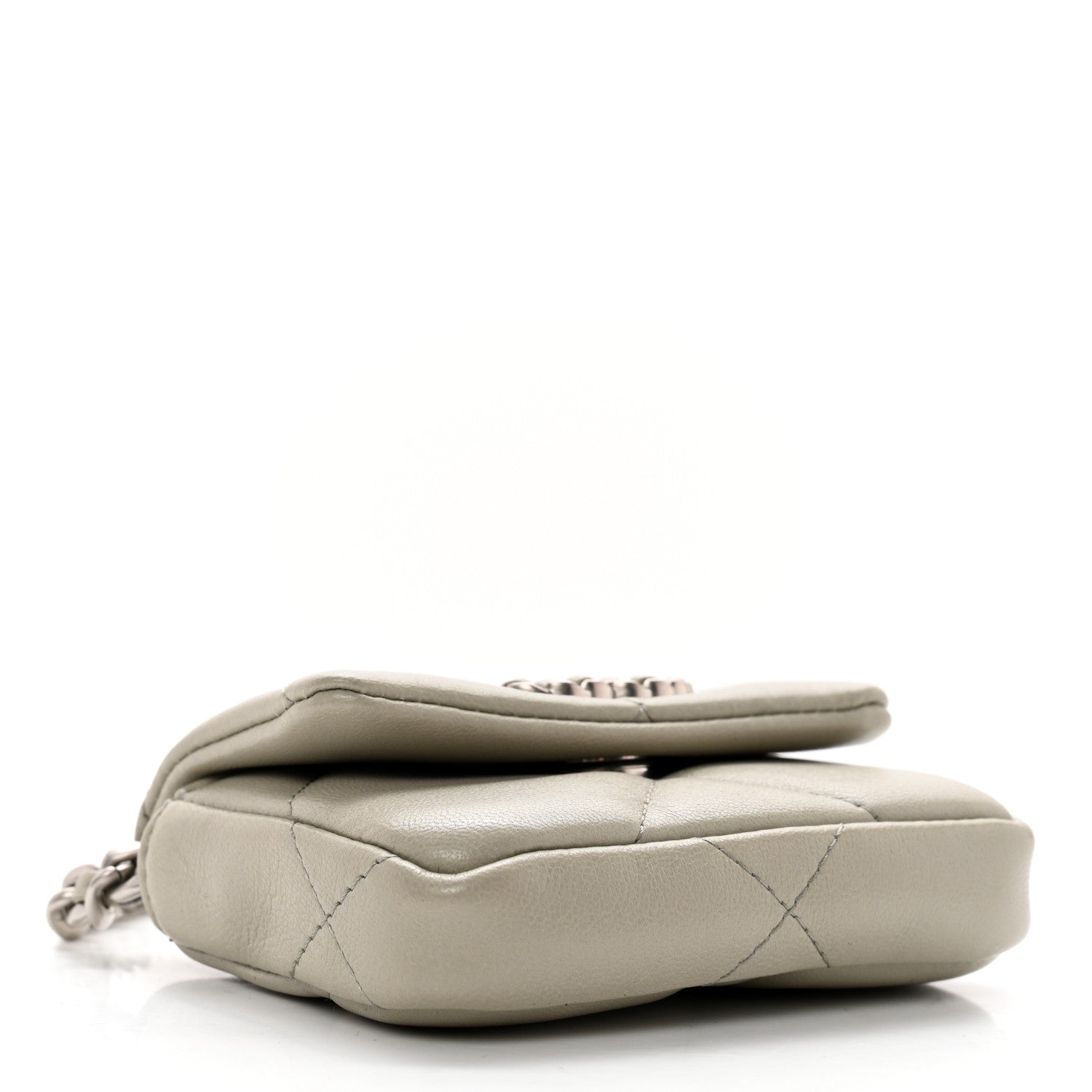 Chanel Lambskin Quilted Chanel 19 Flap Belt Bag Grey 4 of 8