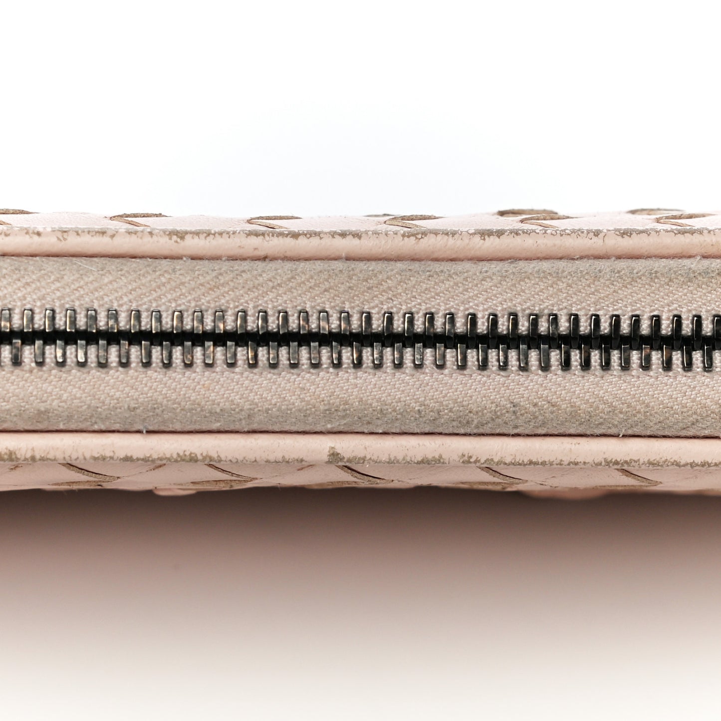 Nappa Intrecciato Zip Around Wallet Petal Pink