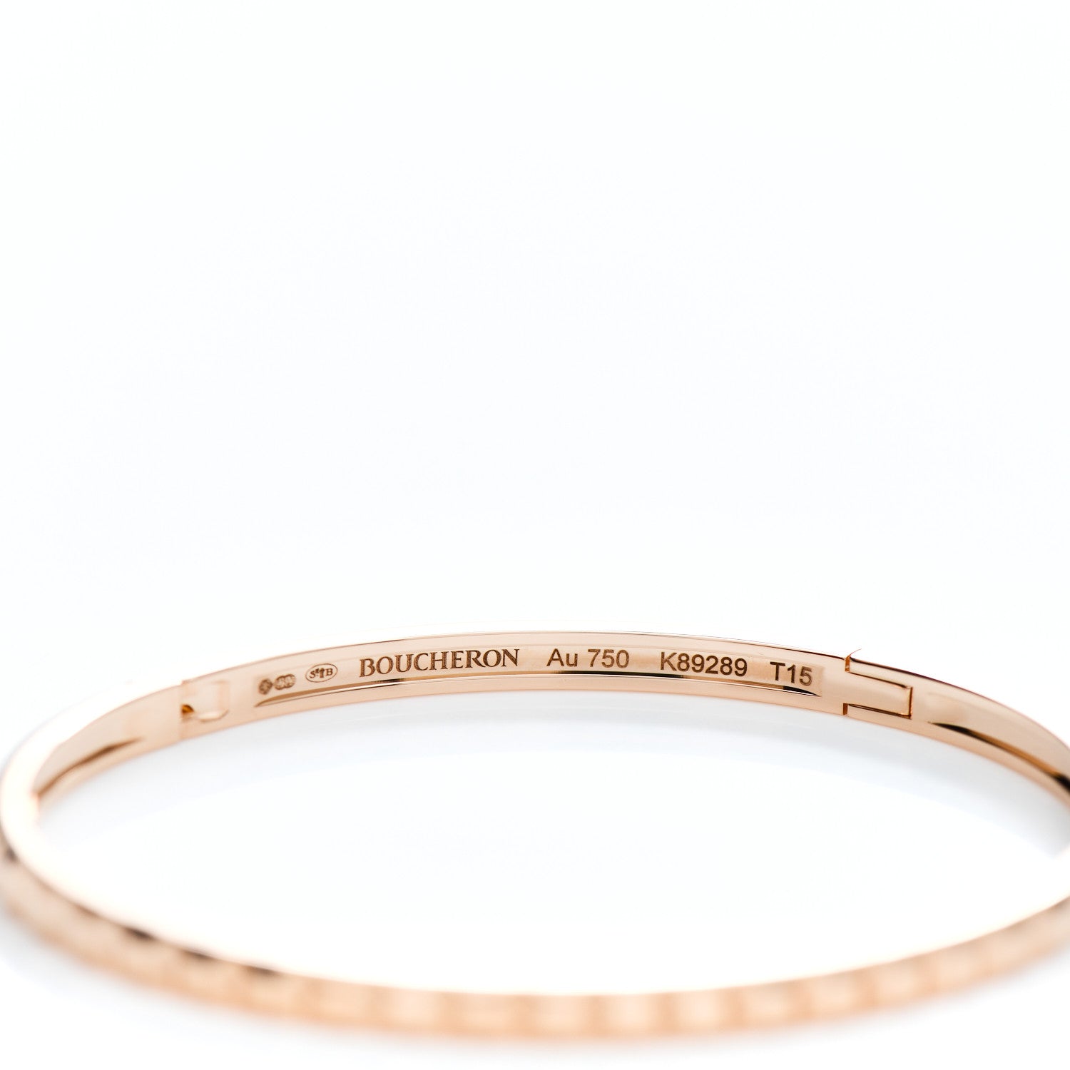 Boucheron 18K Pink Gold Small Quatre Clou de Paris Bangle Bracelet 3 of 3