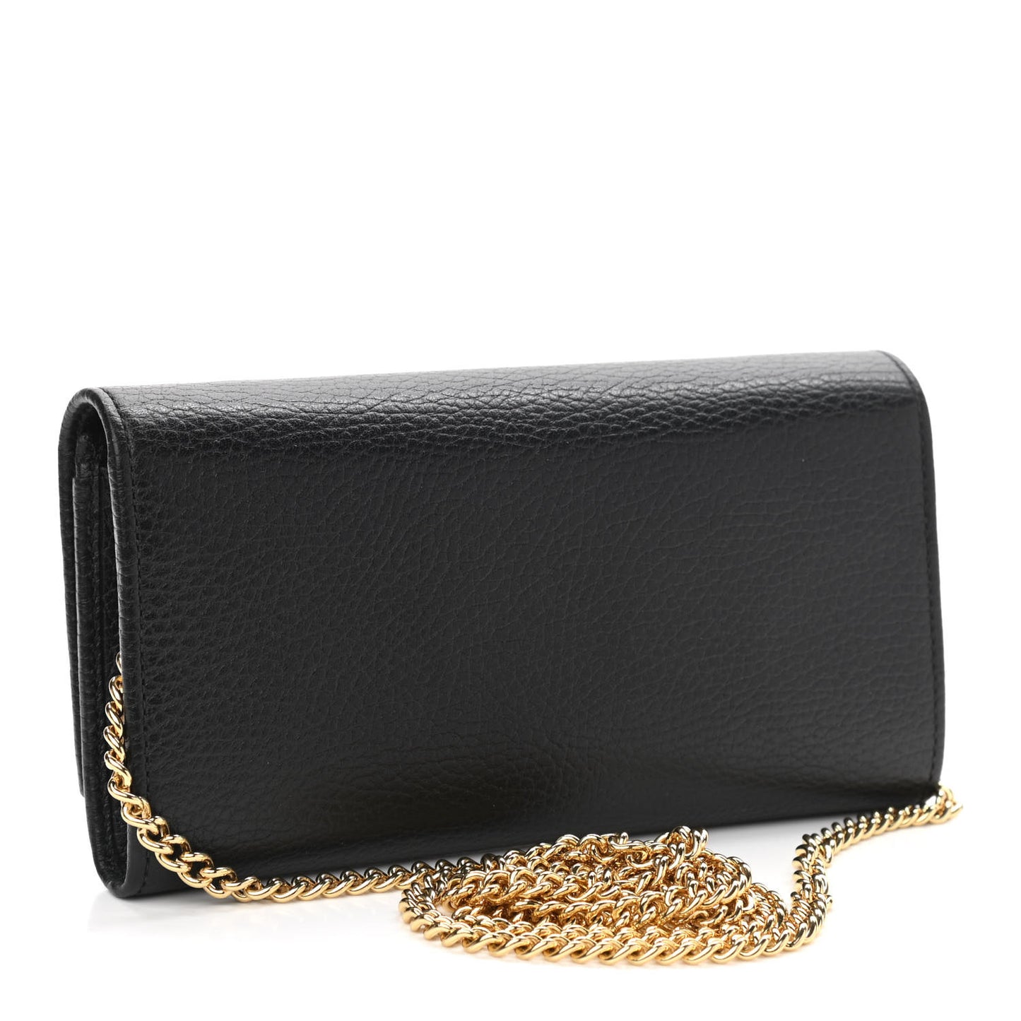 Calfskin Petite GG Marmont Wallet Chain Bag Black