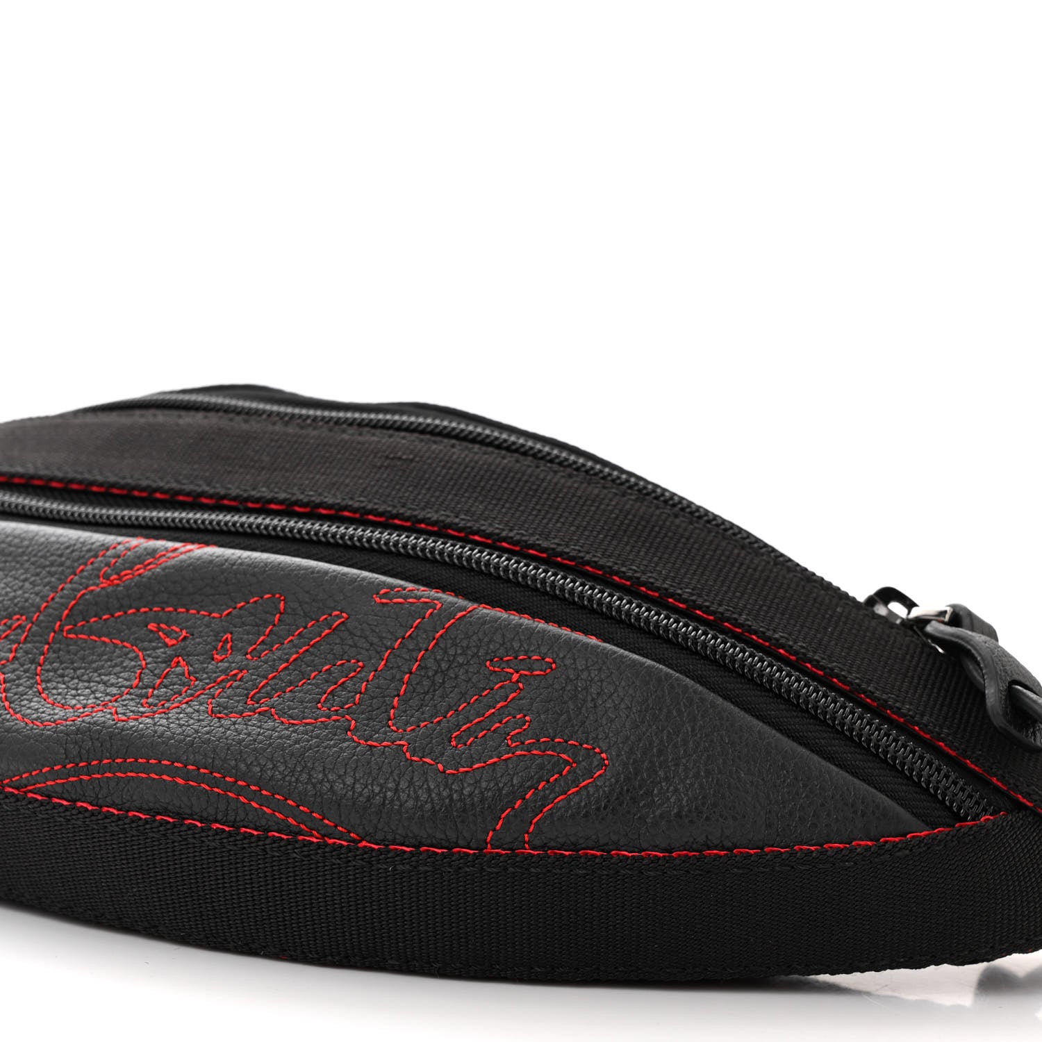 Christian Louboutin Calfskin Paris NYC Belt Bag Black 10 of 11