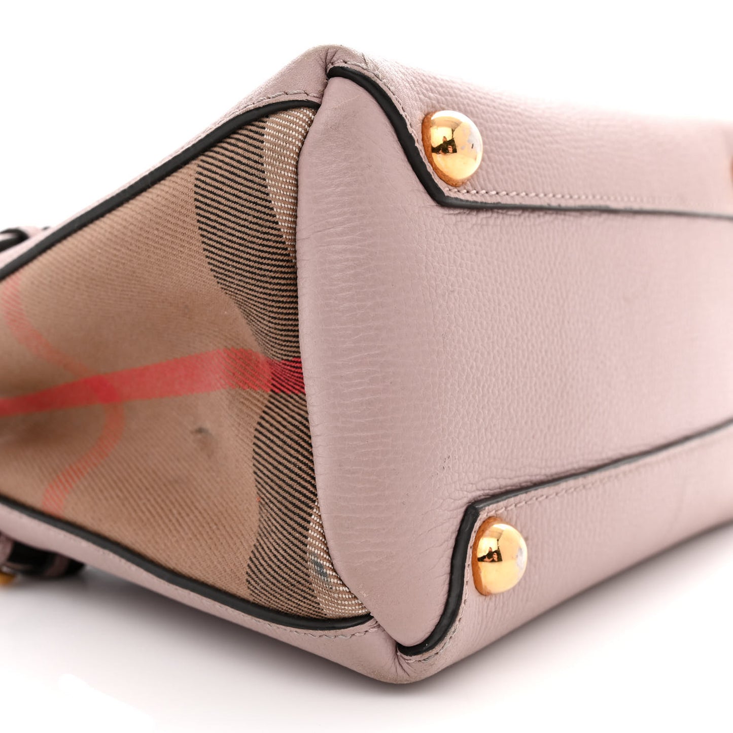 Derby Calfskin House Check Small Banner Tote Pink