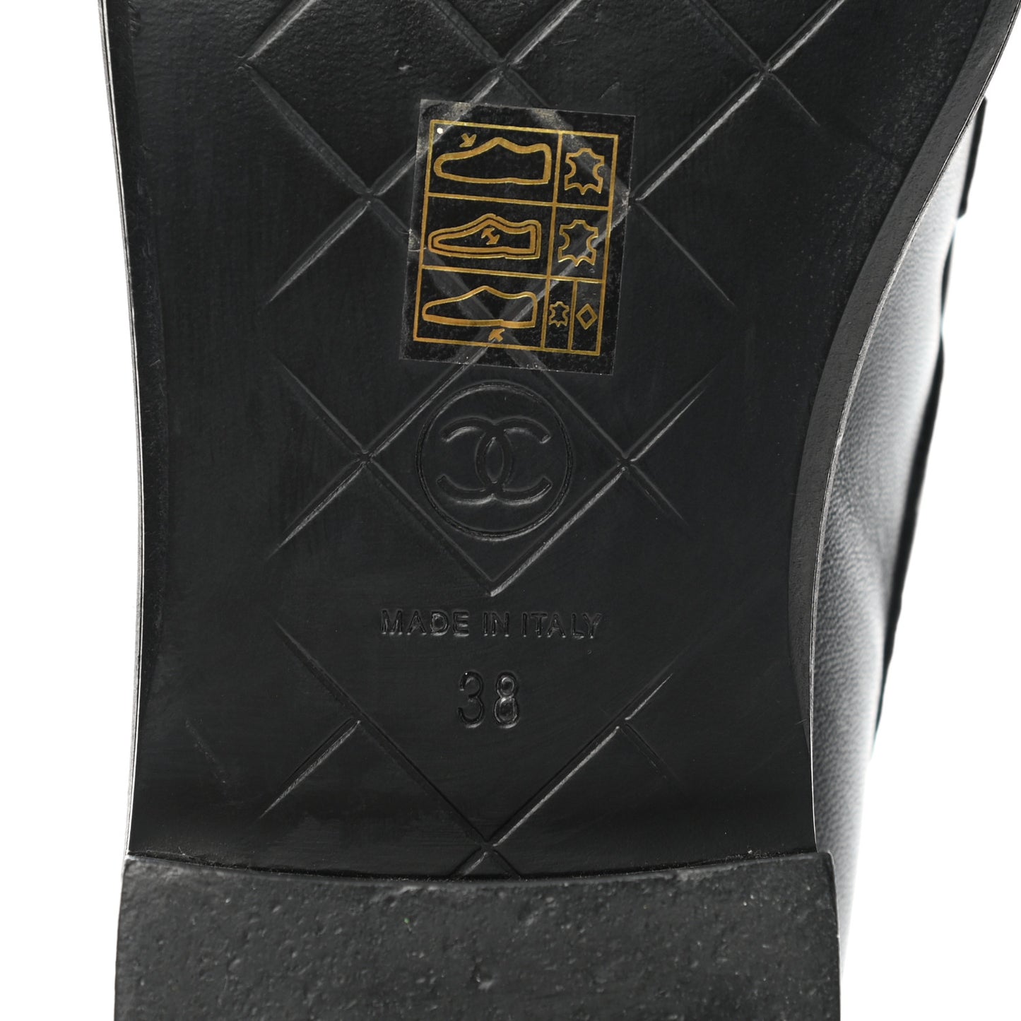 Lambskin Quilted CC Turnlock Loafers 38 Black