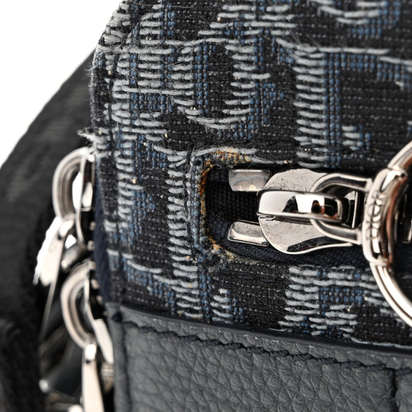 HOMME Oblique Jacquard Safari Messenger Navy Blue