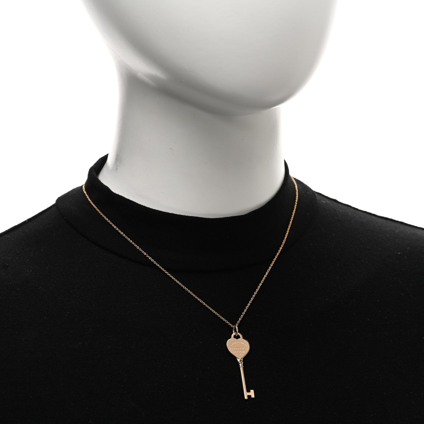 18K Rose Gold Return To Tiffany Heart Key Pendant Necklace
