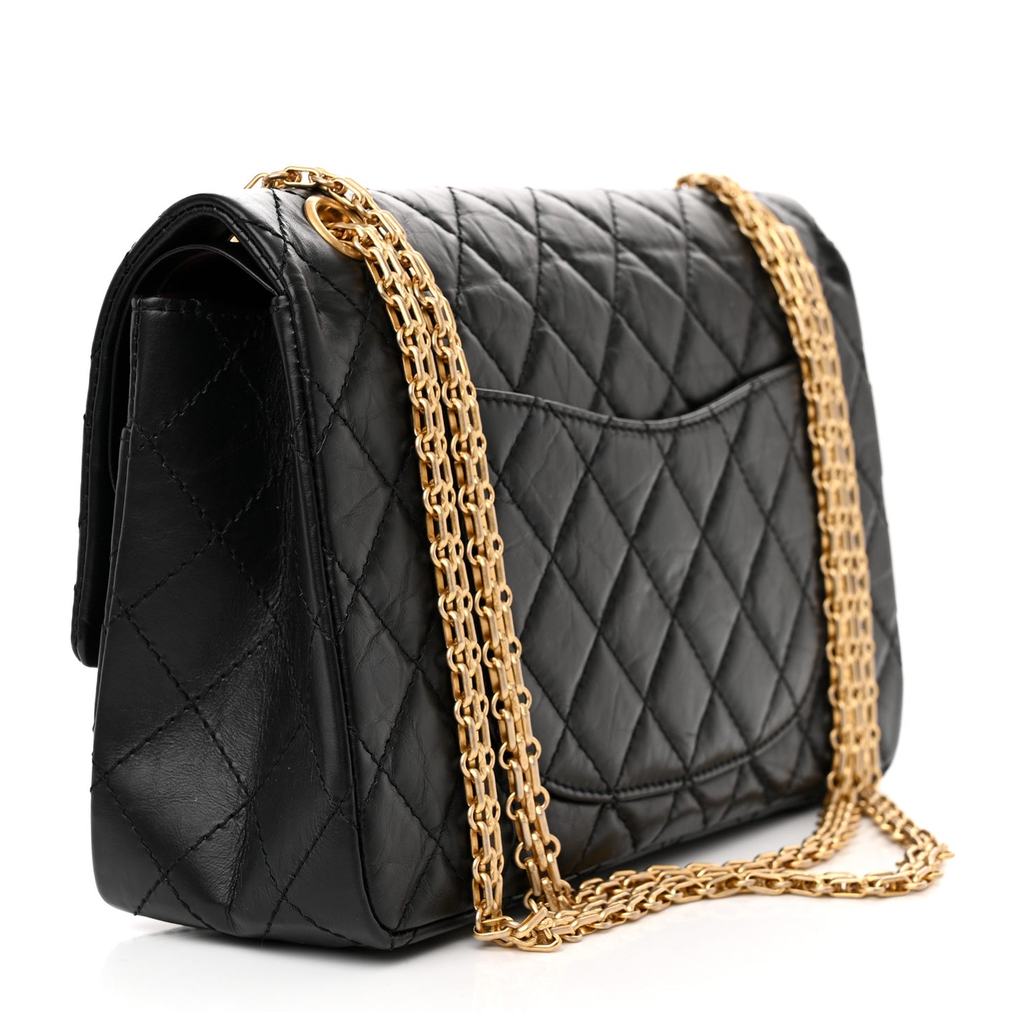 Aged Calfskin Quilted 2.55 Reissue 226 Flap Black