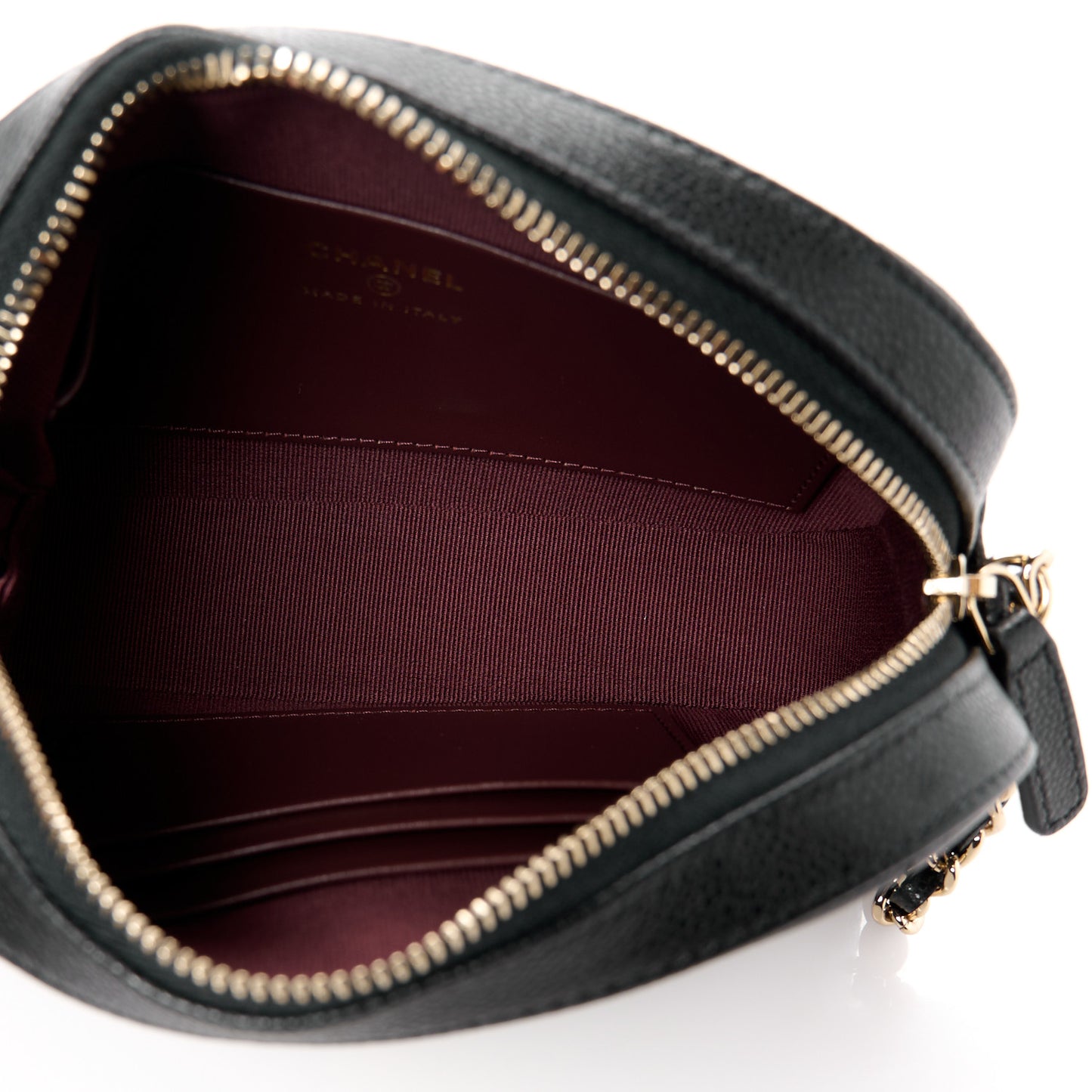 Caviar Quilted Chain Camera Bag Black