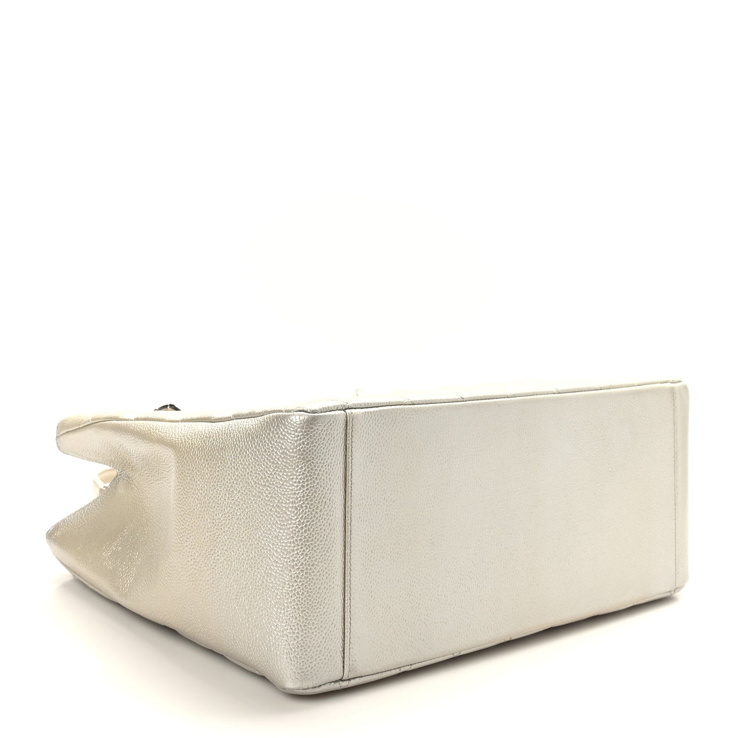 Metallic Caviar Quilted Grand Shopping Tote GST Pearl