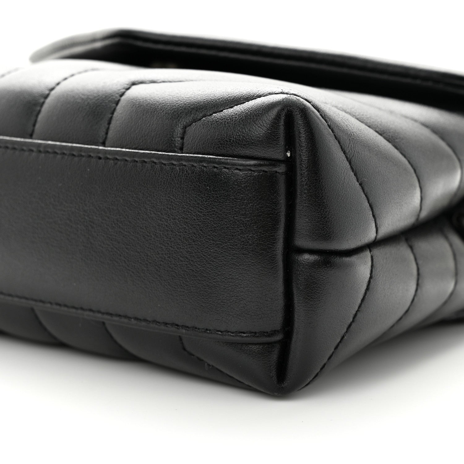 Saint Laurent Calfskin Y Quilted Monogram Toy Loulou Crossbody Bag Black 9 of 9