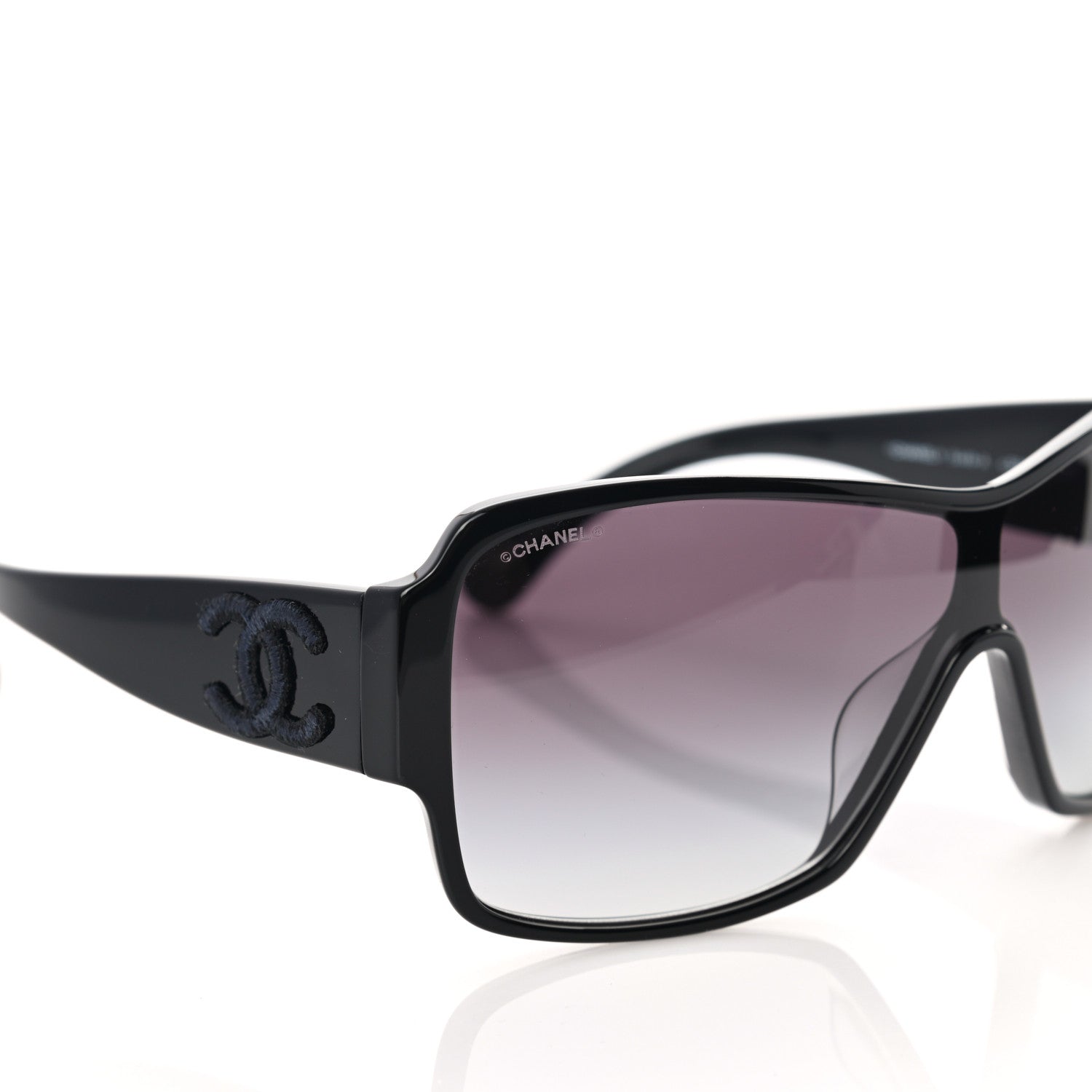 Chanel Acetate Shield Sunglasses 5449-A Black 7 of 8