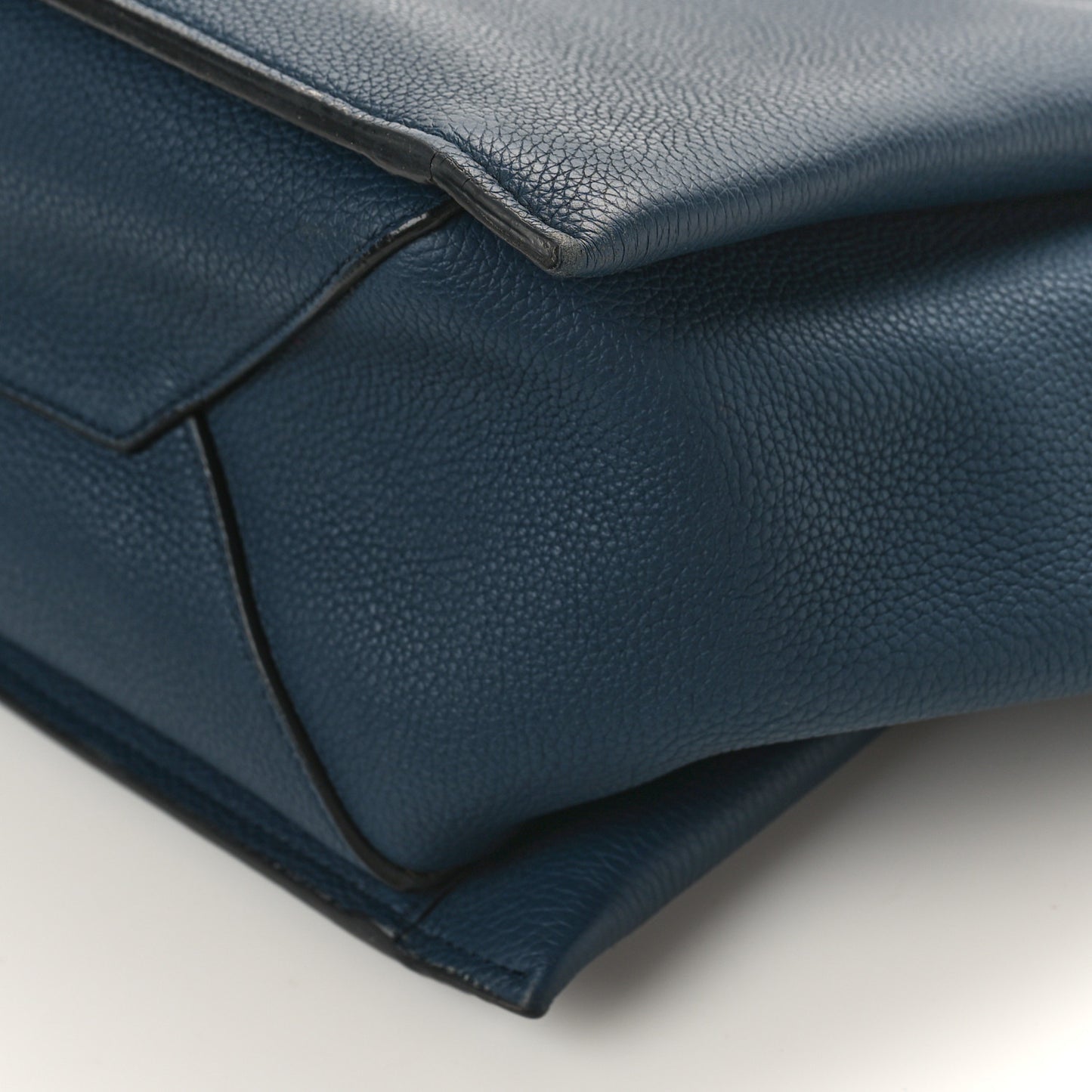 Baby Grained Calfskin Small Tri-Fold Bag Steel Blue