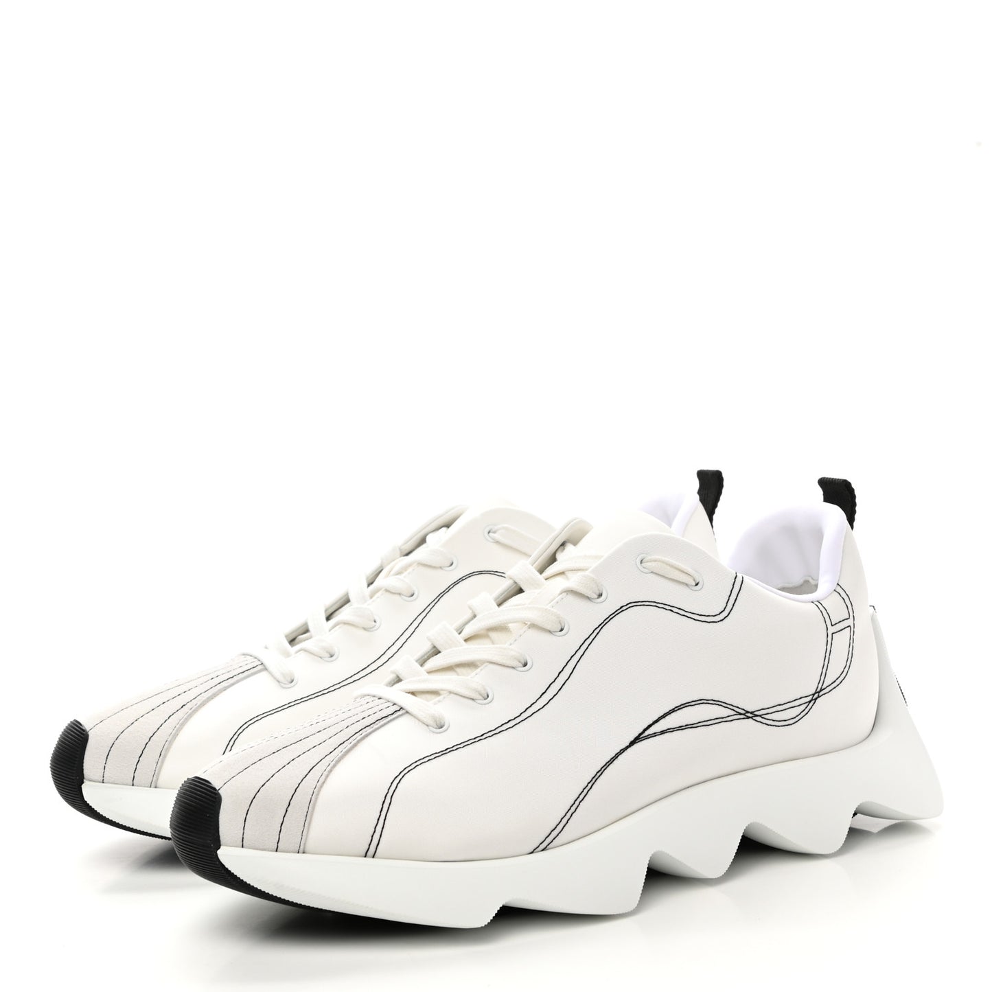Technical Canvas Goatskin Mens Envol Sneakers 45 White Casse