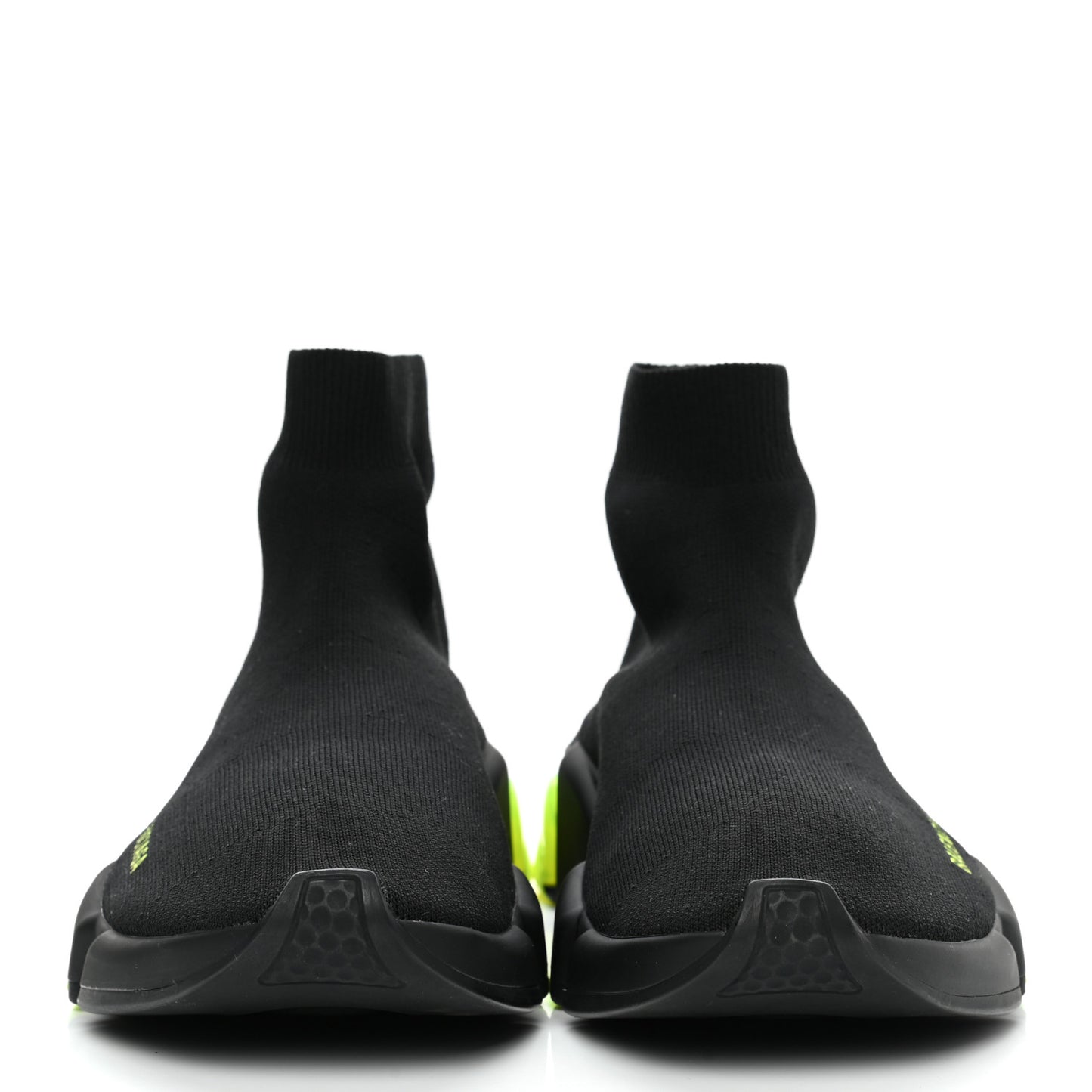 Neoprene Knit Mens Speed Clear Sole Sneakers 41 Black Yellow Fluo