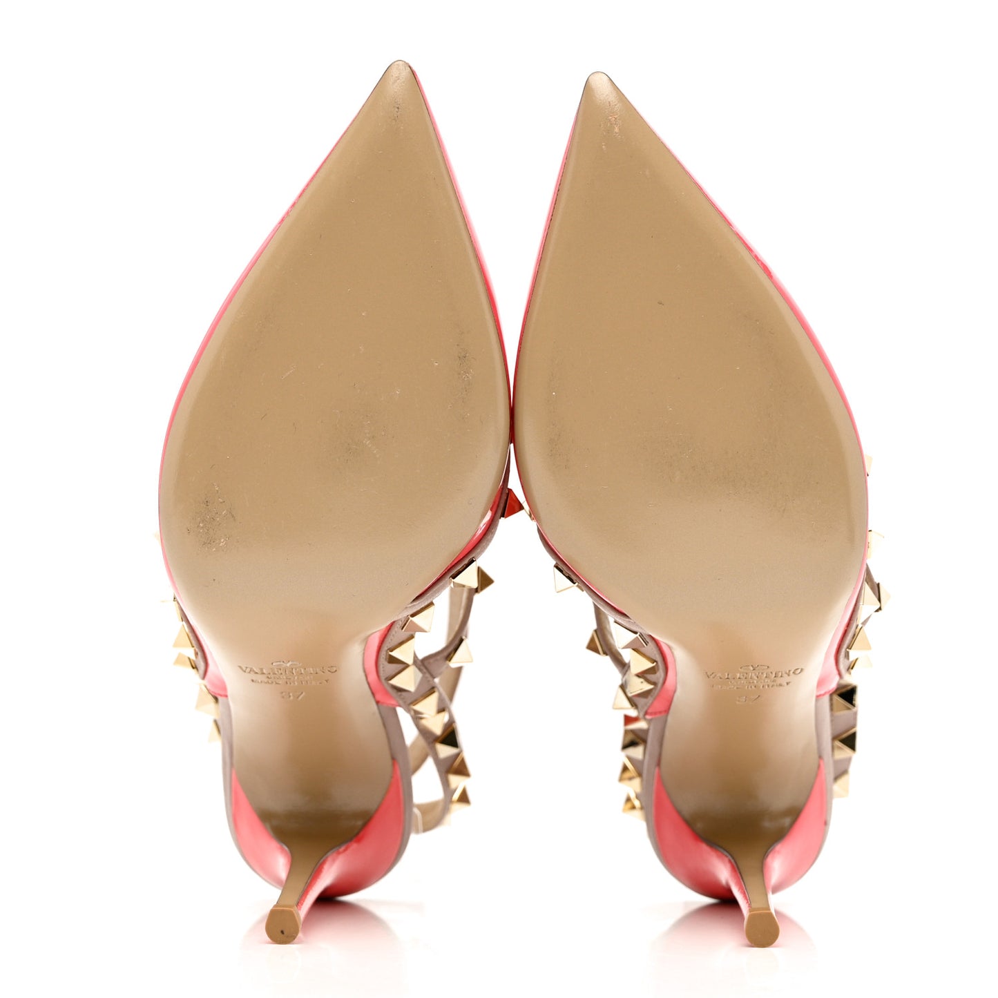 Patent Nappa Rockstud Ankle Strap 100mm Pumps 37 Pink Poudre