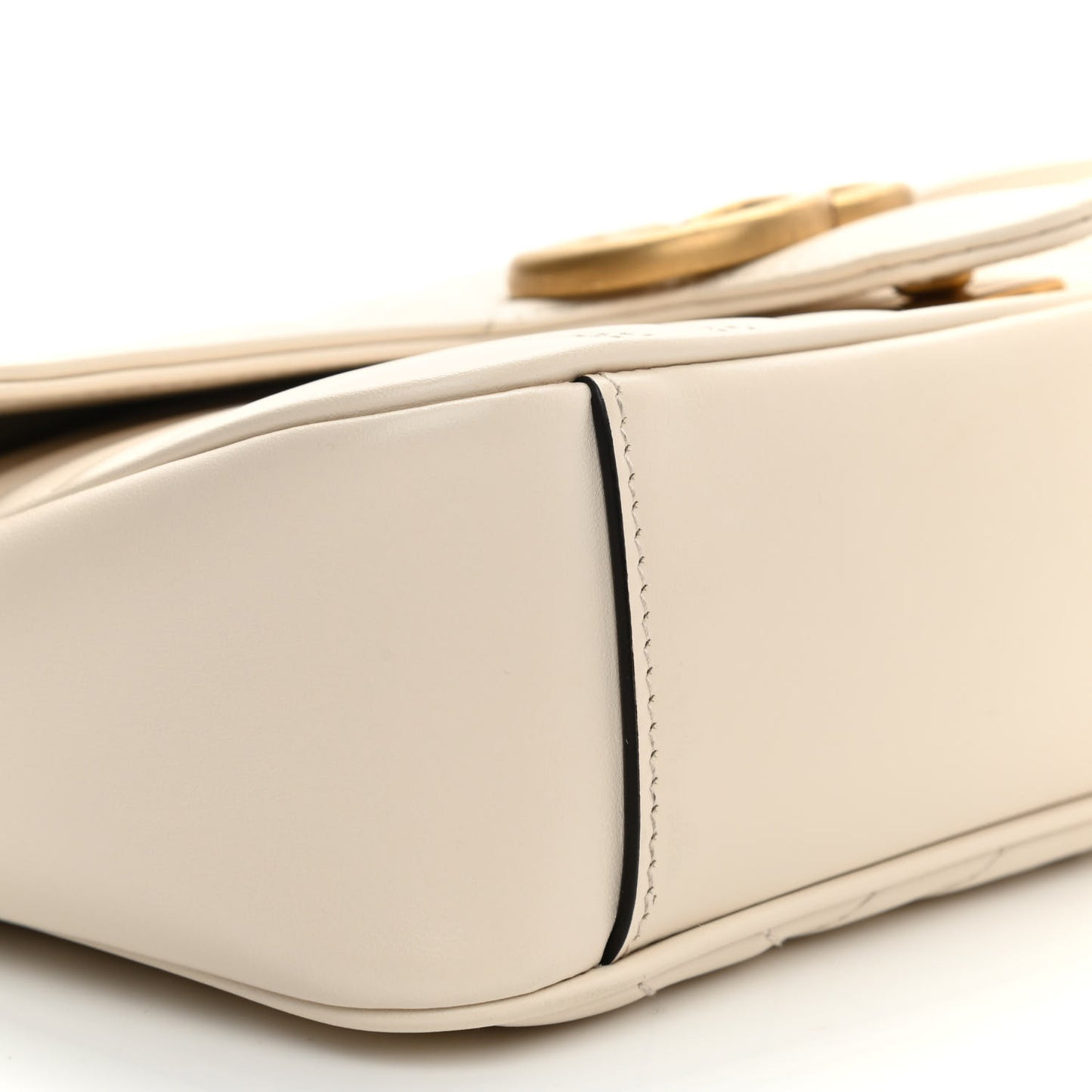 Calfskin Matelasse Small GG Marmont Shoulder Bag White