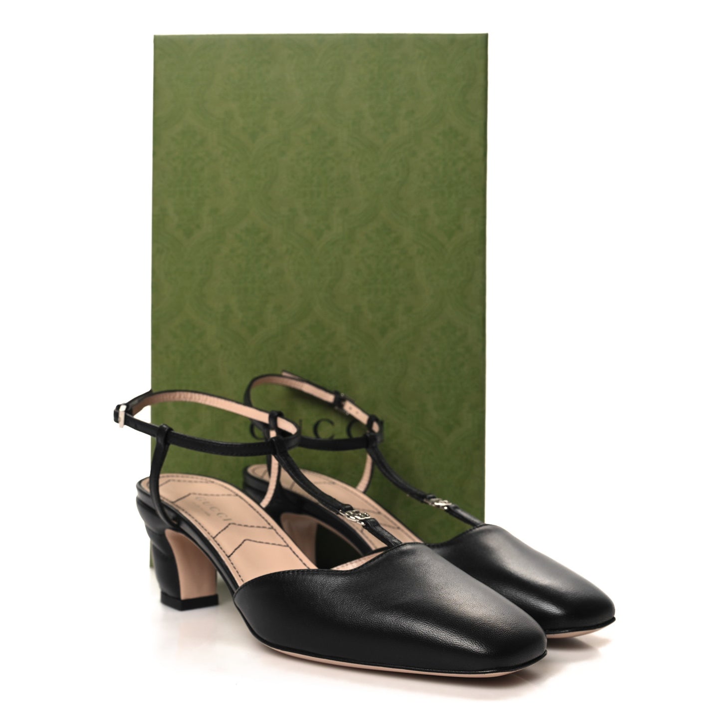 Nappa Charlotte Petite GG 55mm Slingback Pumps 36 Black