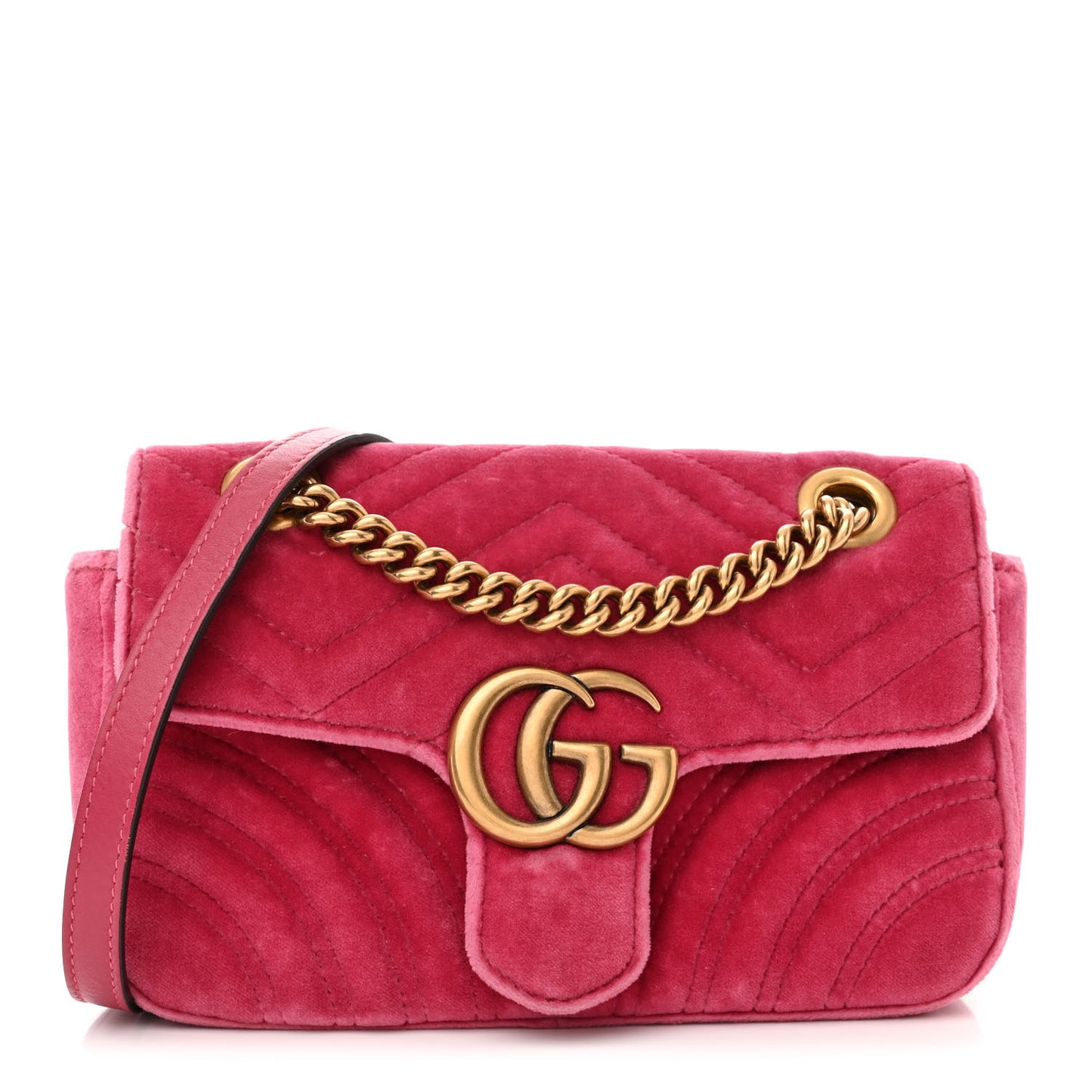 Velvet Matelasse Mini GG Marmont Shoulder Bag Light Raspberry Rose