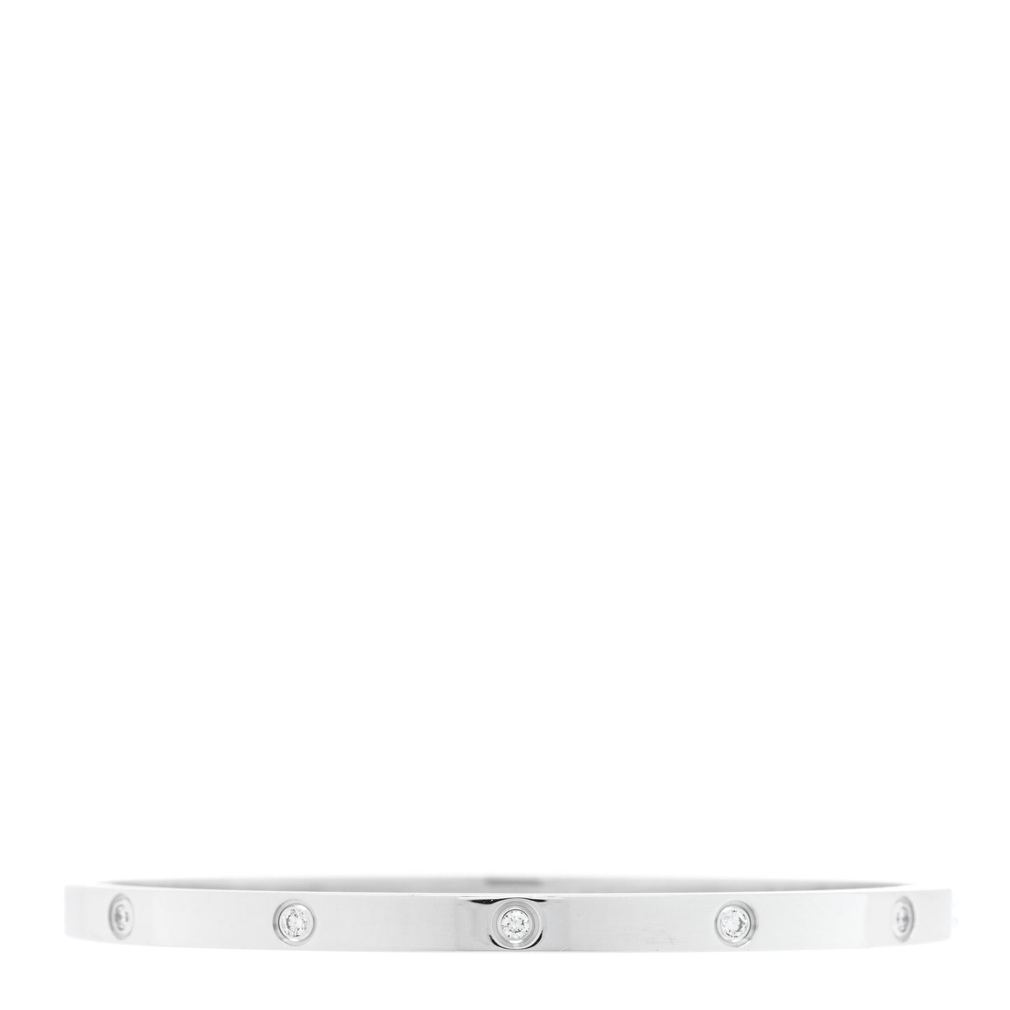 18K White Gold 10 Diamond Small LOVE Bracelet 16