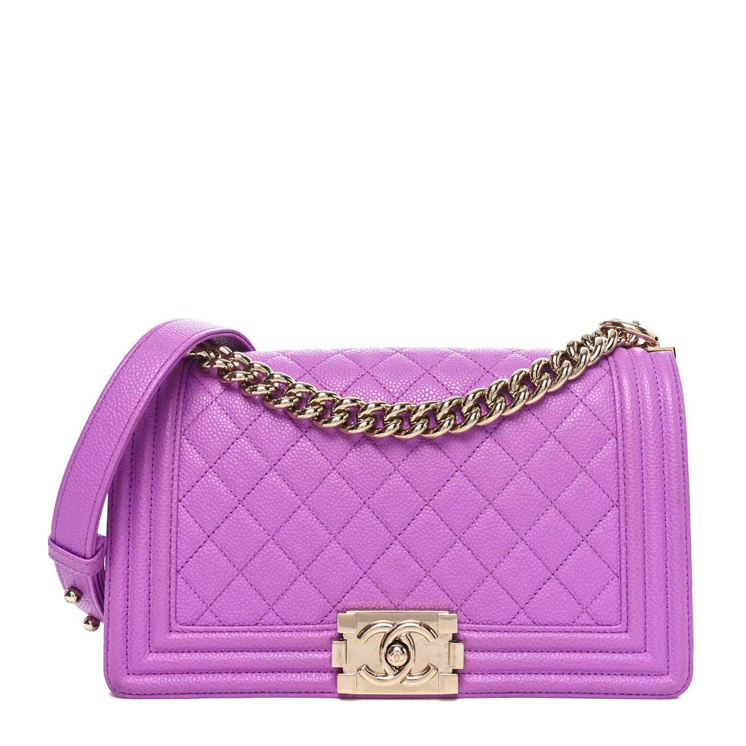 Chanel Caviar Quilted Medium Boy Flap Purple 1 of 10