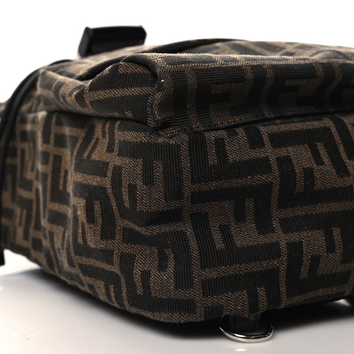 Recycled Fabric Jacquard Vitello Astro FF 1974 Small Fendiness Backpack Tobacco Moro Black