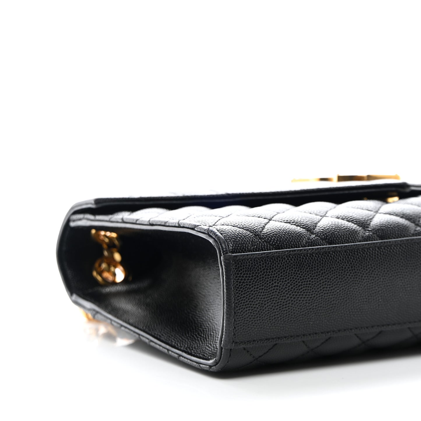 Grain De Poudre Textured Mixed Matelasse Triquilt Medium Monogram Satchel Black
