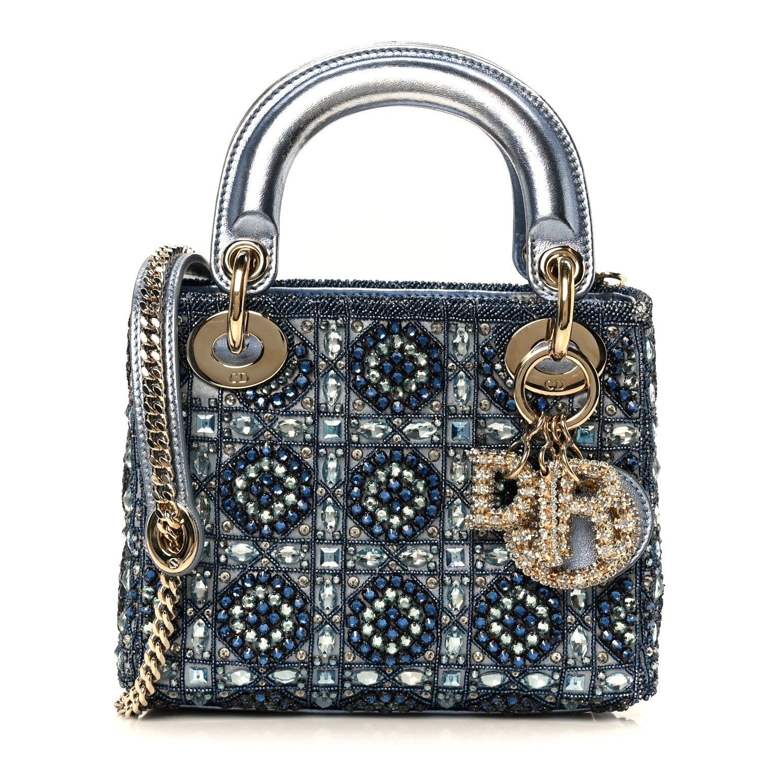 Christian Dior Metallic Calfskin Satin Celestial Bead Embroidery