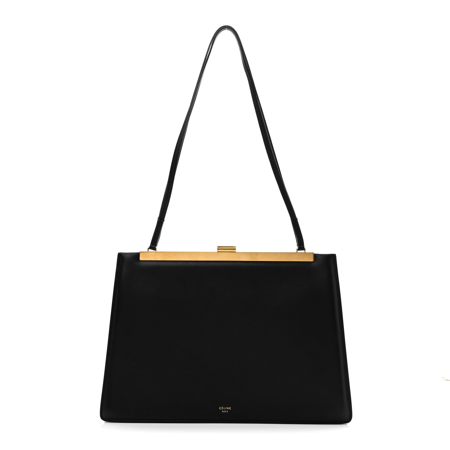 CELINE CLASP MEDIUM ハンドバッグ ブラック フィービー Celine Smooth Calfskin Medium Clasp Shoulder Bag Black 1788451