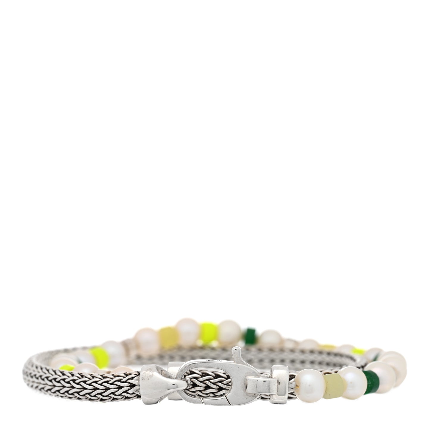 Sterling Silver Cultured Pearl Quartz Lemon Magnesite Wrap Bracelet