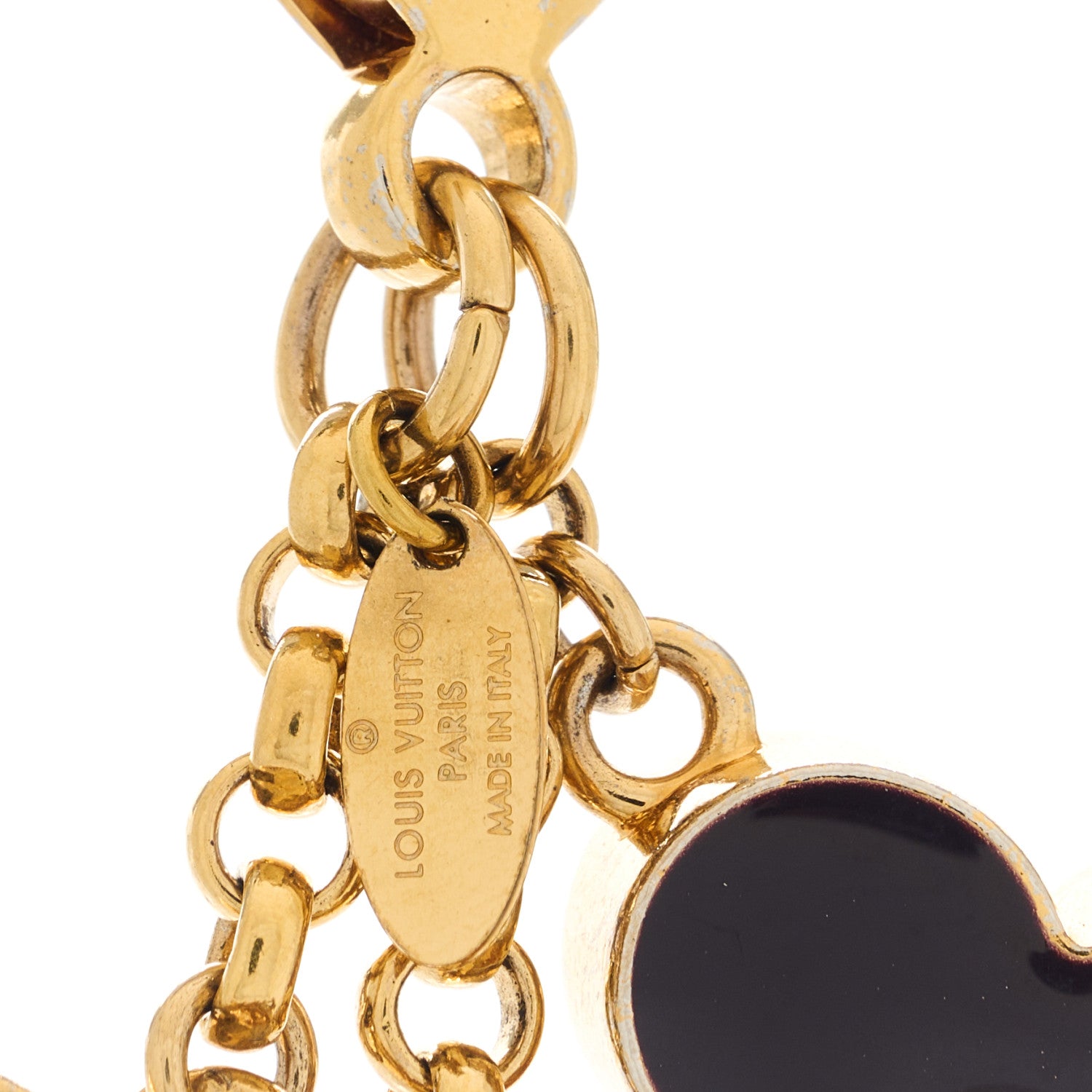 Louis Vuitton Metal Enamel Fleur De Monogram Bag Charm Dore 4 of 5