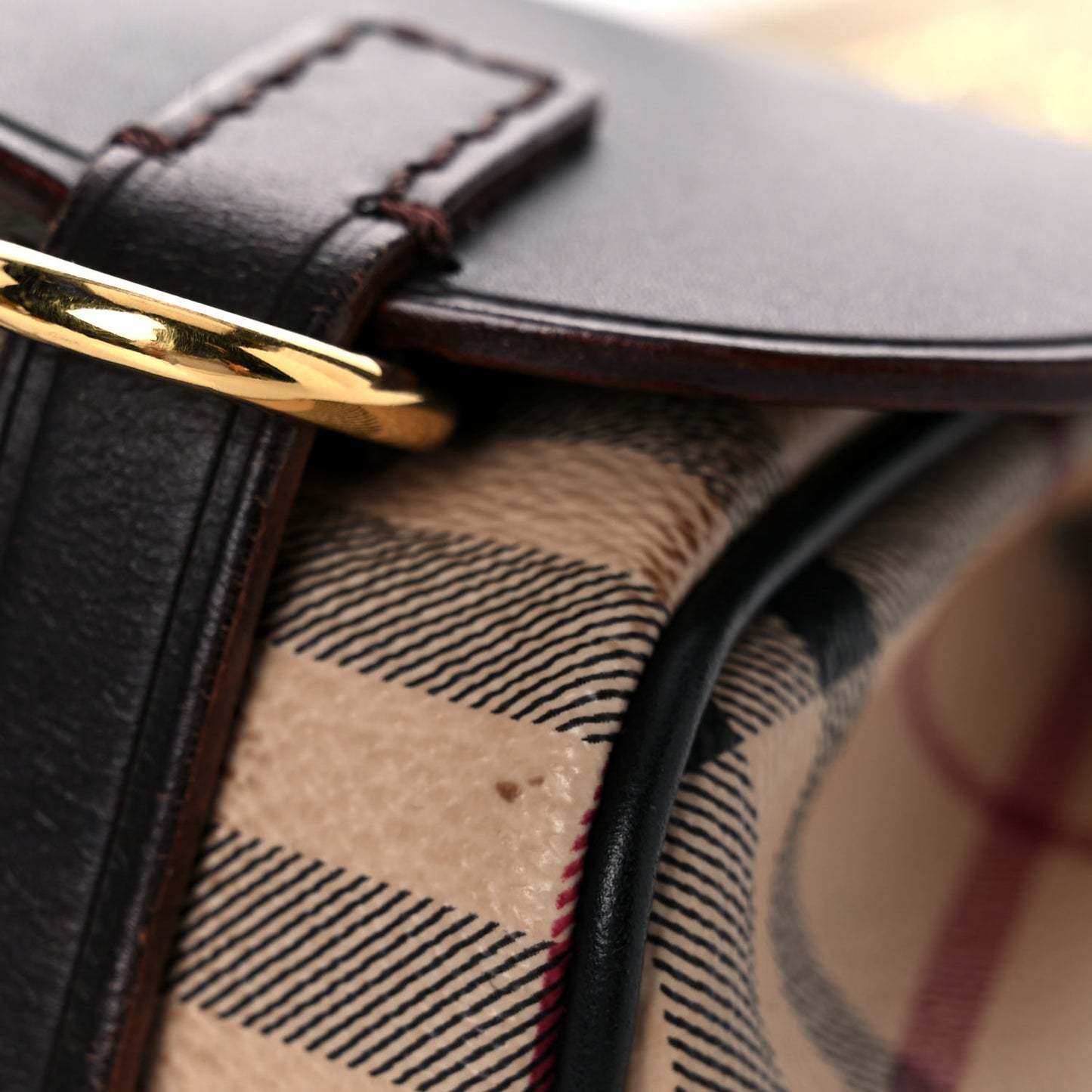 Haymarket Check Baby Bridle Saddle Bag Dark Clove Brown