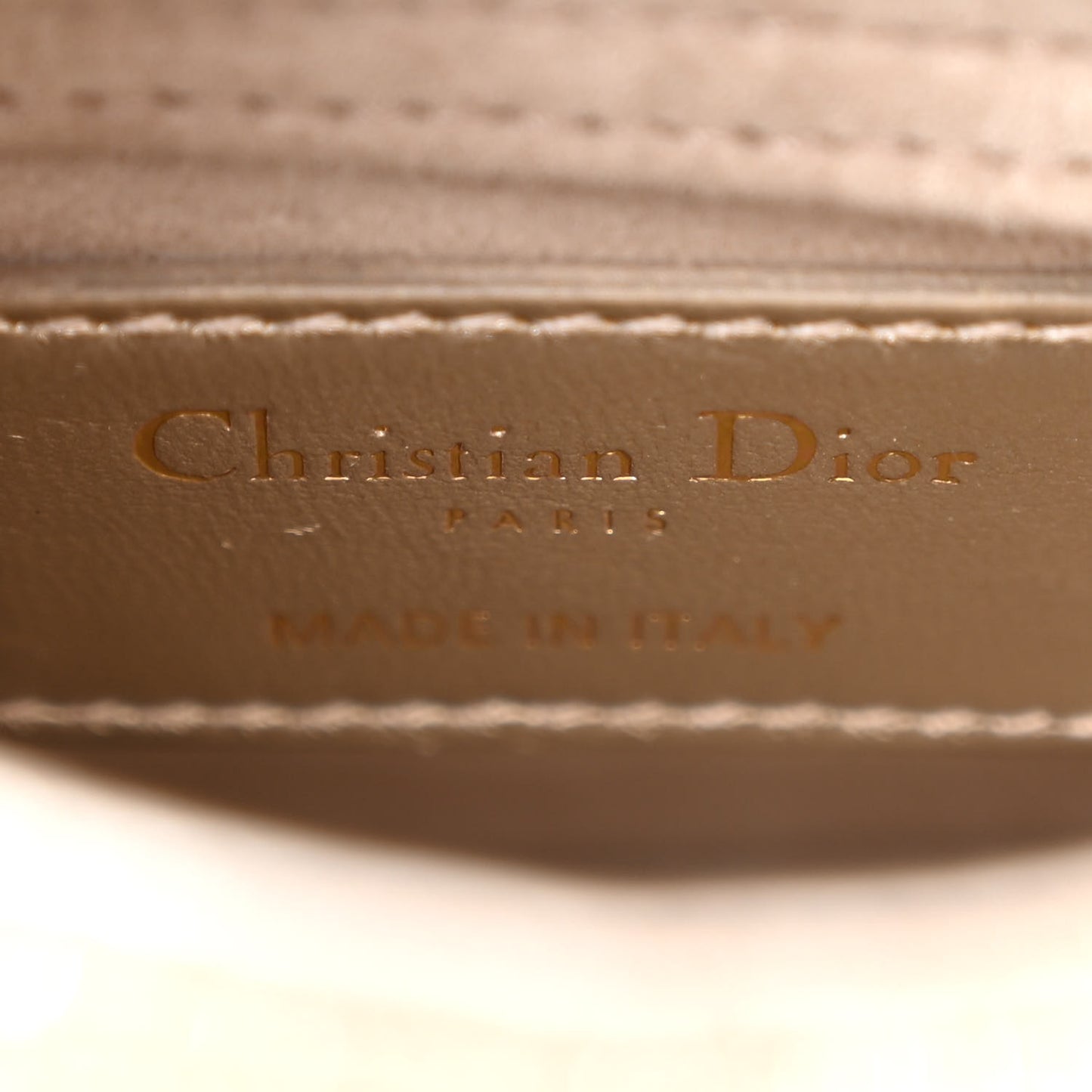 Metallic Lambskin Crystal Beaded Embroidered Micro Lady Dior Gold