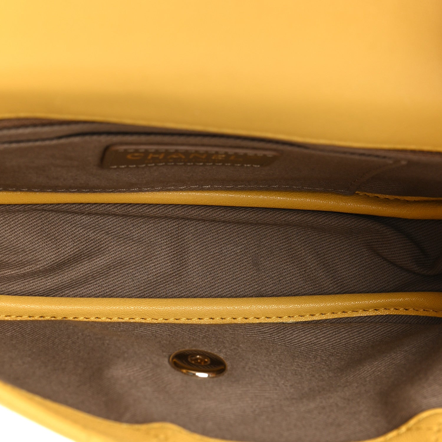 Chanel Goatskin Stitched Casual Trip Single Flap Yellow 5 of 18