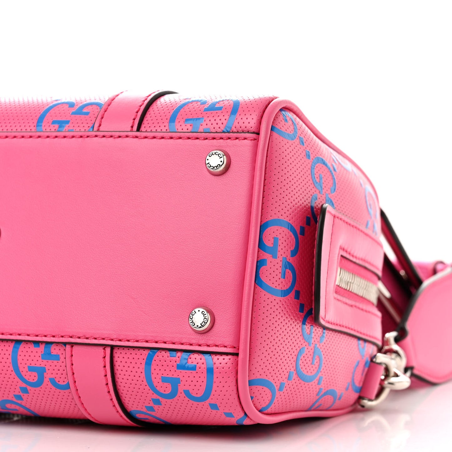 Calfskin GG Tennis Bi-Color Embossed Mini Duffle Bag Modern Fucsia Modern Blue