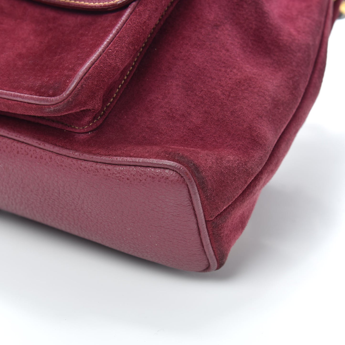 Suede Calfskin Bamboo Backpack Purple