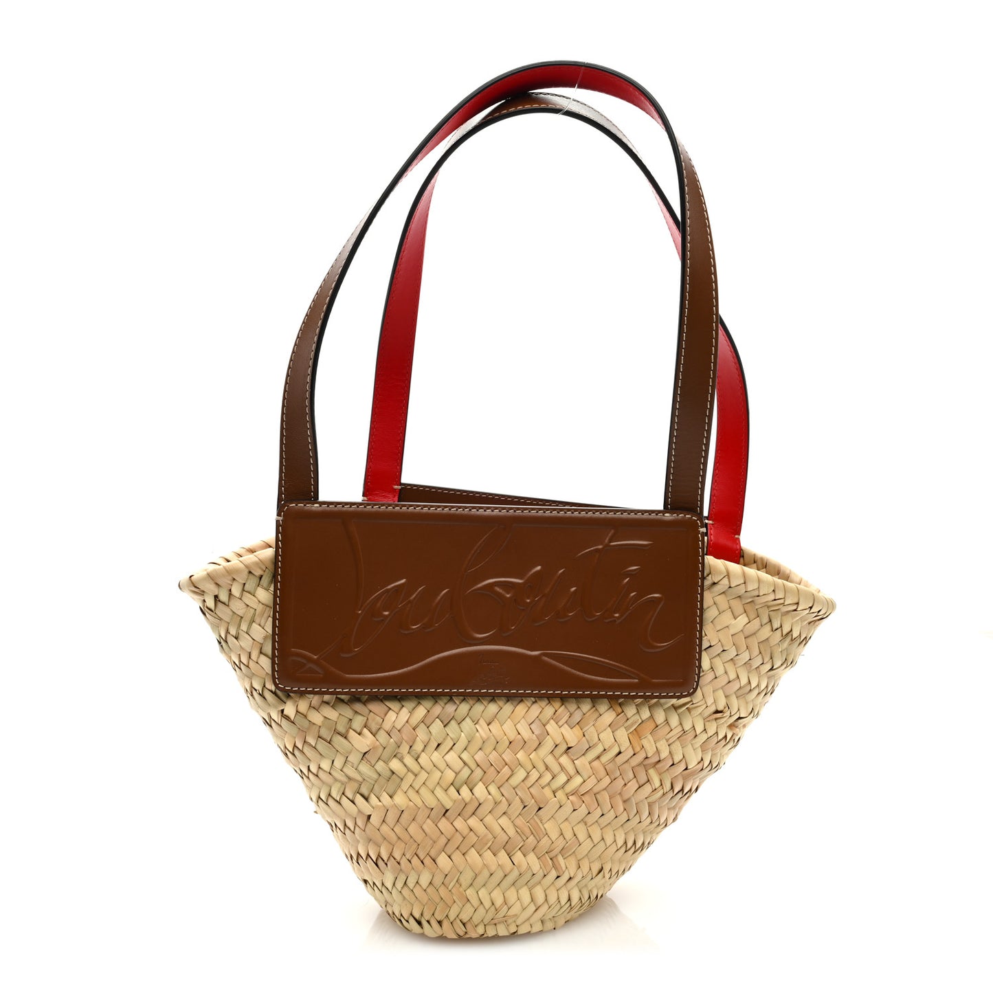 Woven Straw Small Loubishore Tote Beige