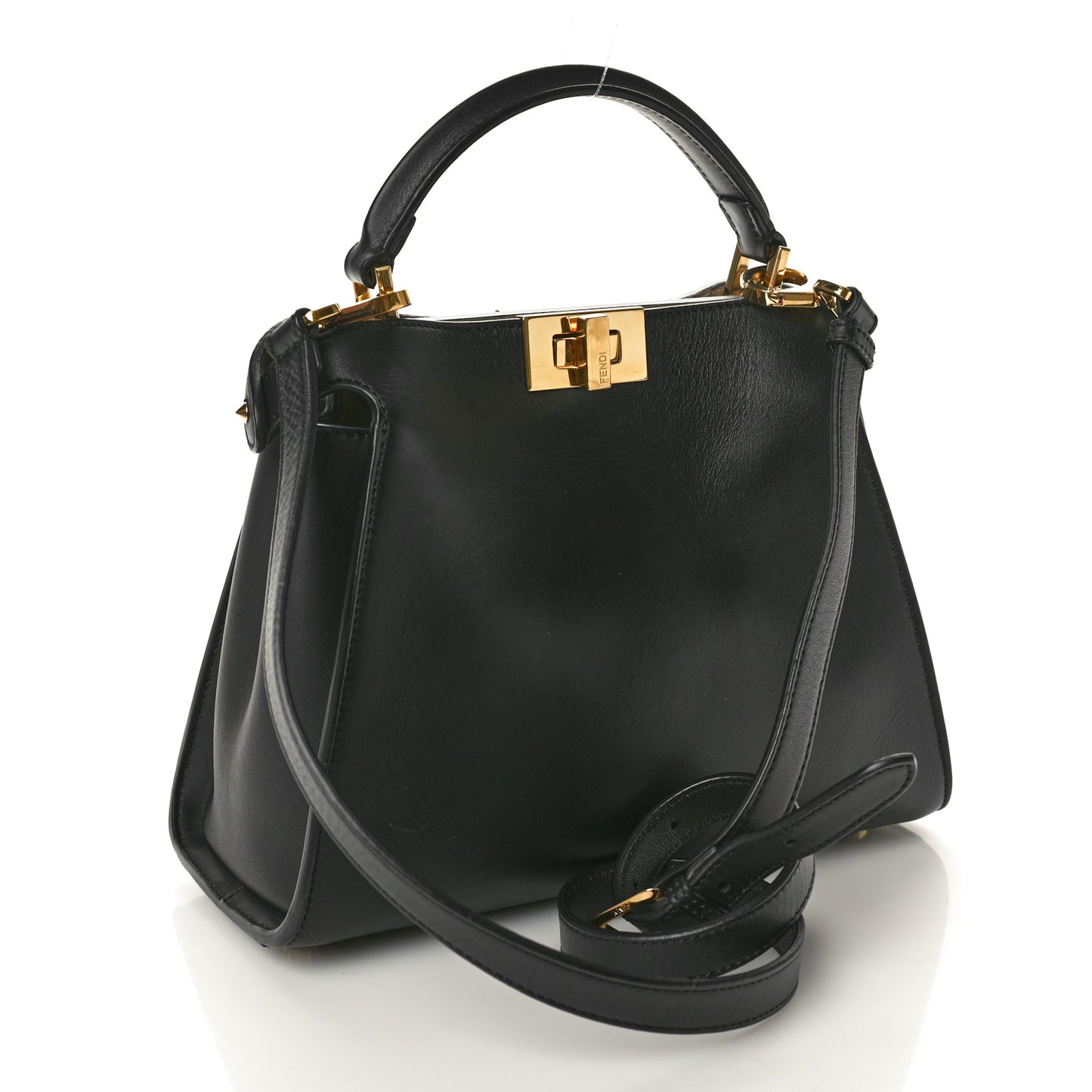 Vitello Tahiti Burro Medium Peekaboo Iconic Essentially Satchel Black Corda