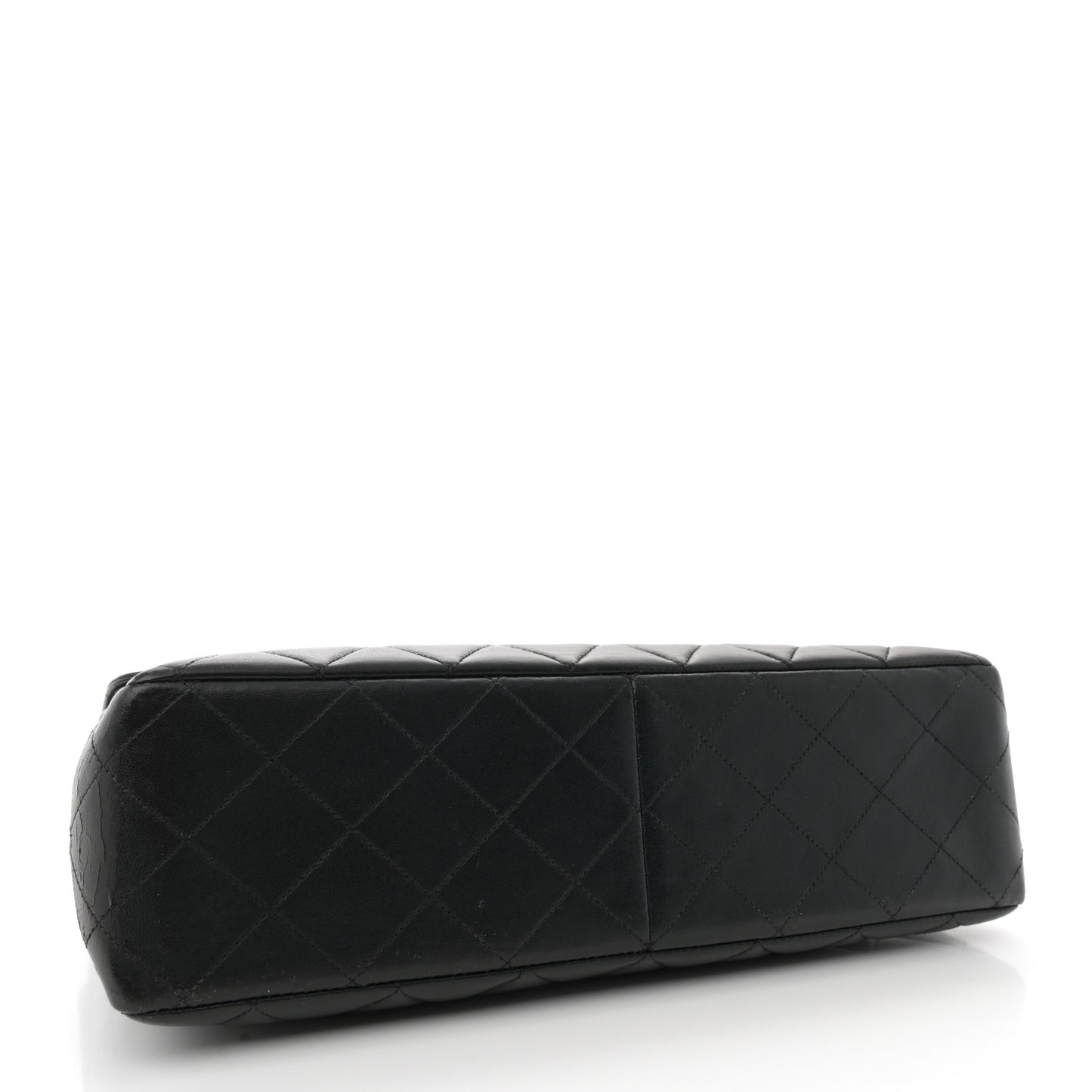 Lambskin Quilted Jumbo Single Flap Black