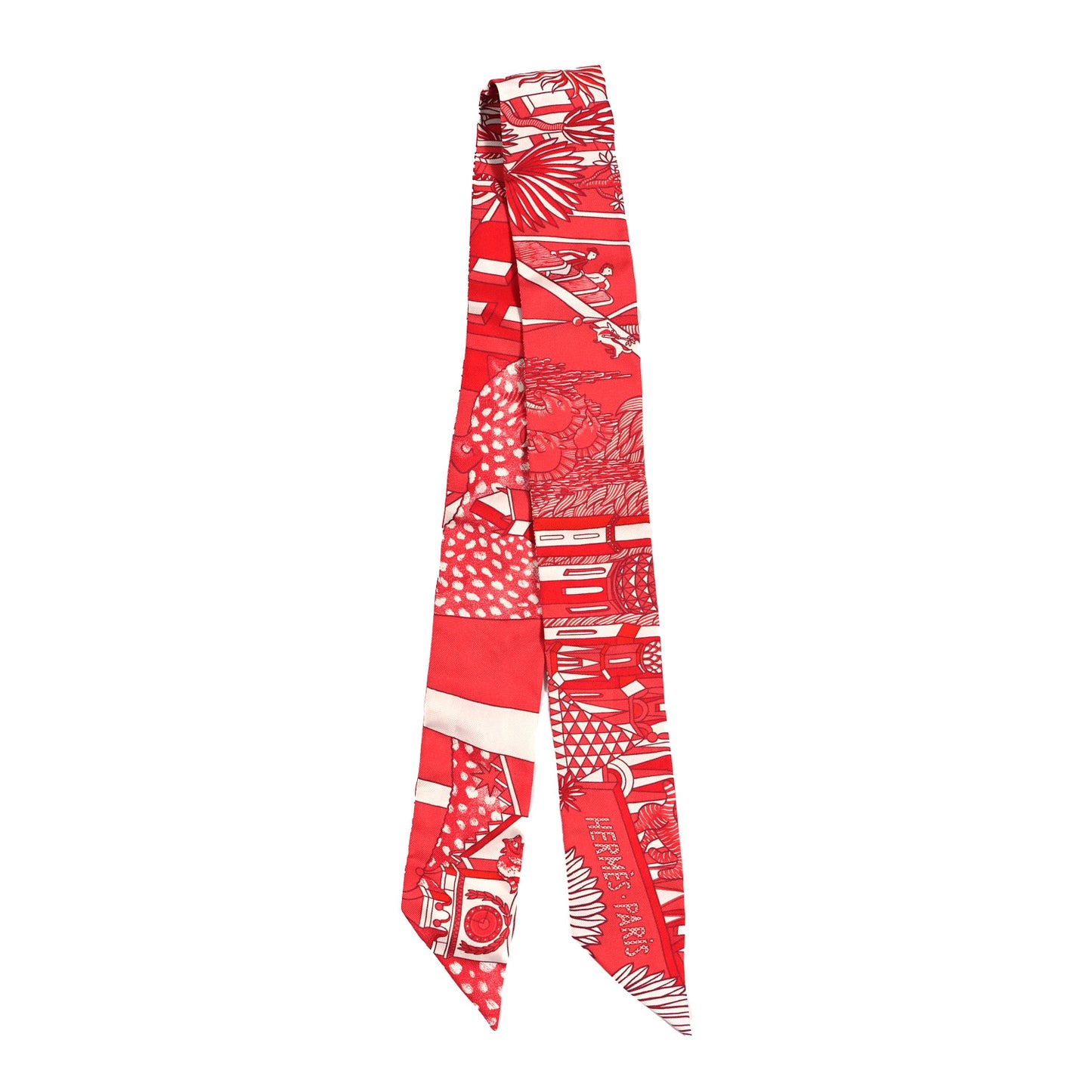 Silk Animapolis Twilly Rouge White