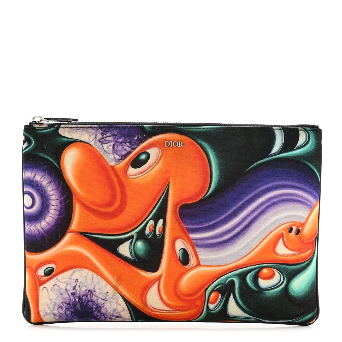 X KENNY SCHARF Nylon Zip Invitation Pouch Multicolor