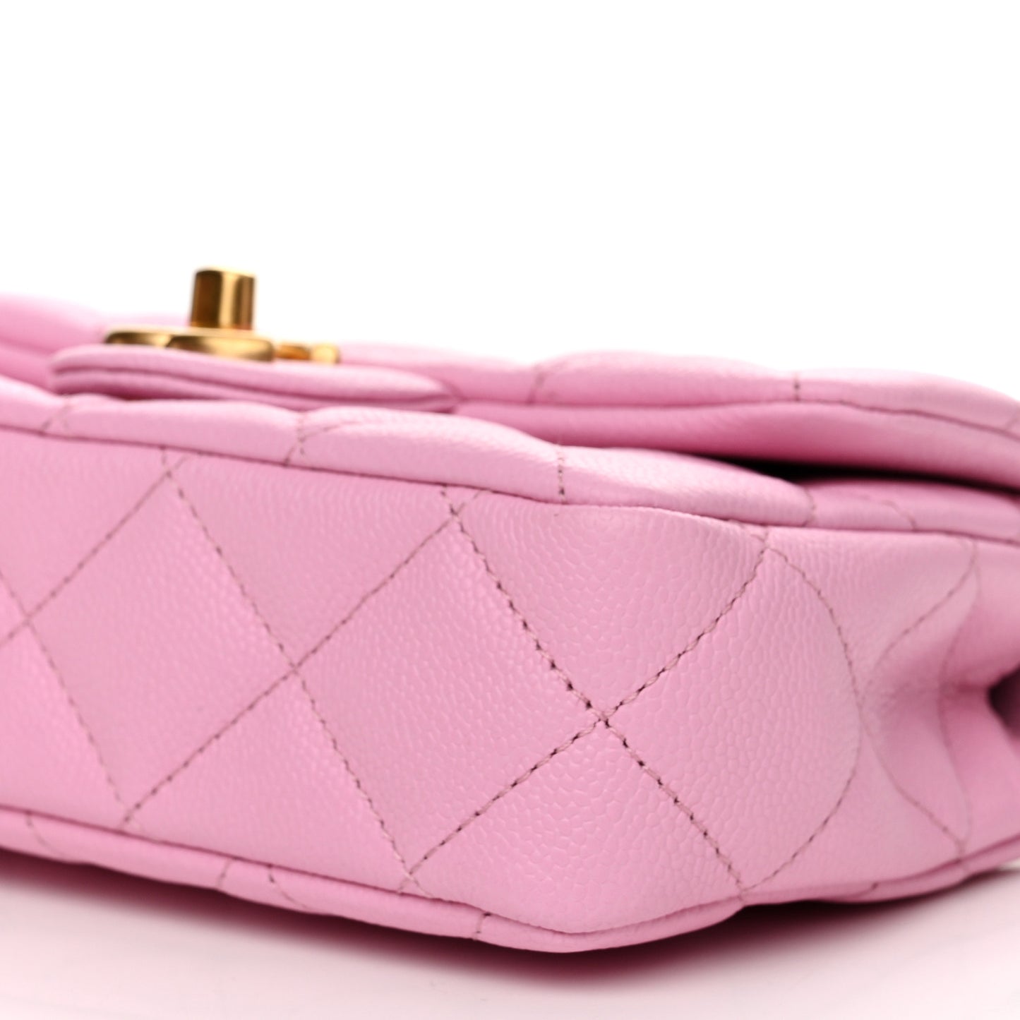 Caviar Quilted Mini Rectangular Sweetheart Flap Lilac