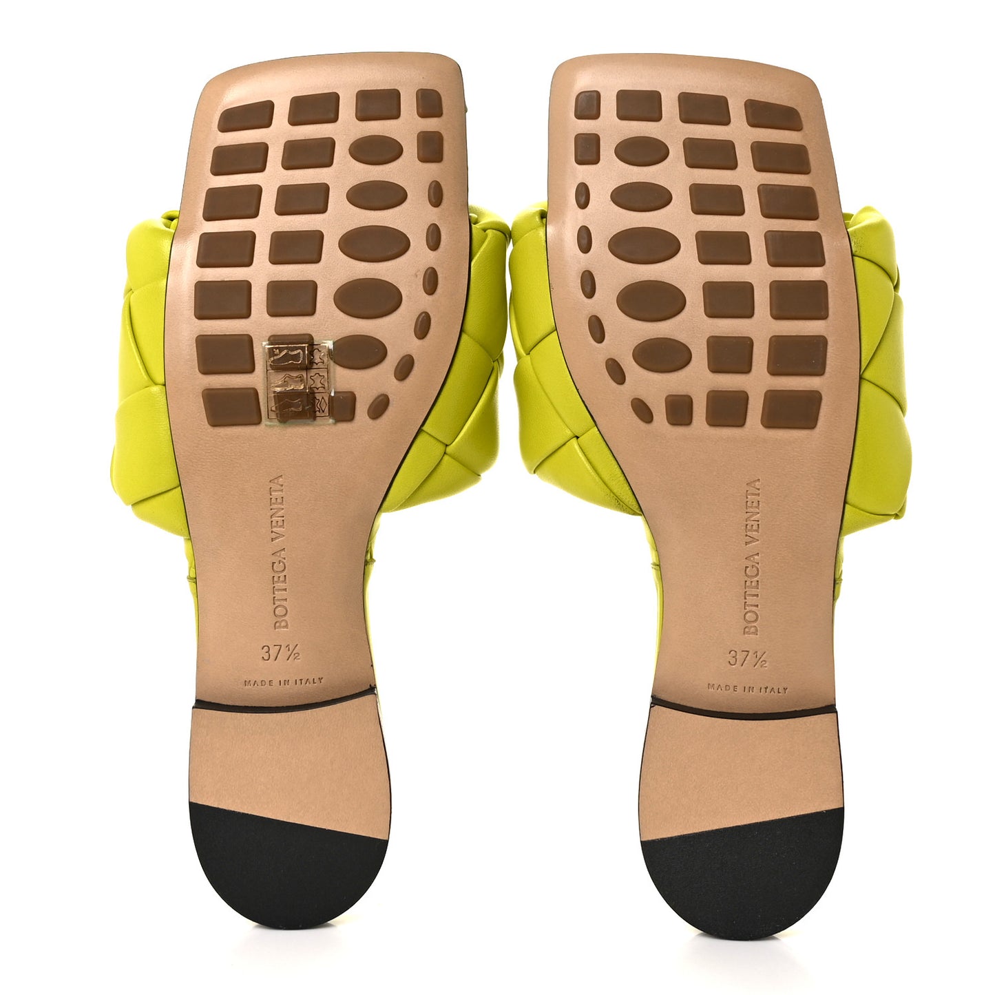Nappa Maxi Intrecciato Lido Flat Sandals 37.5 Kiwi