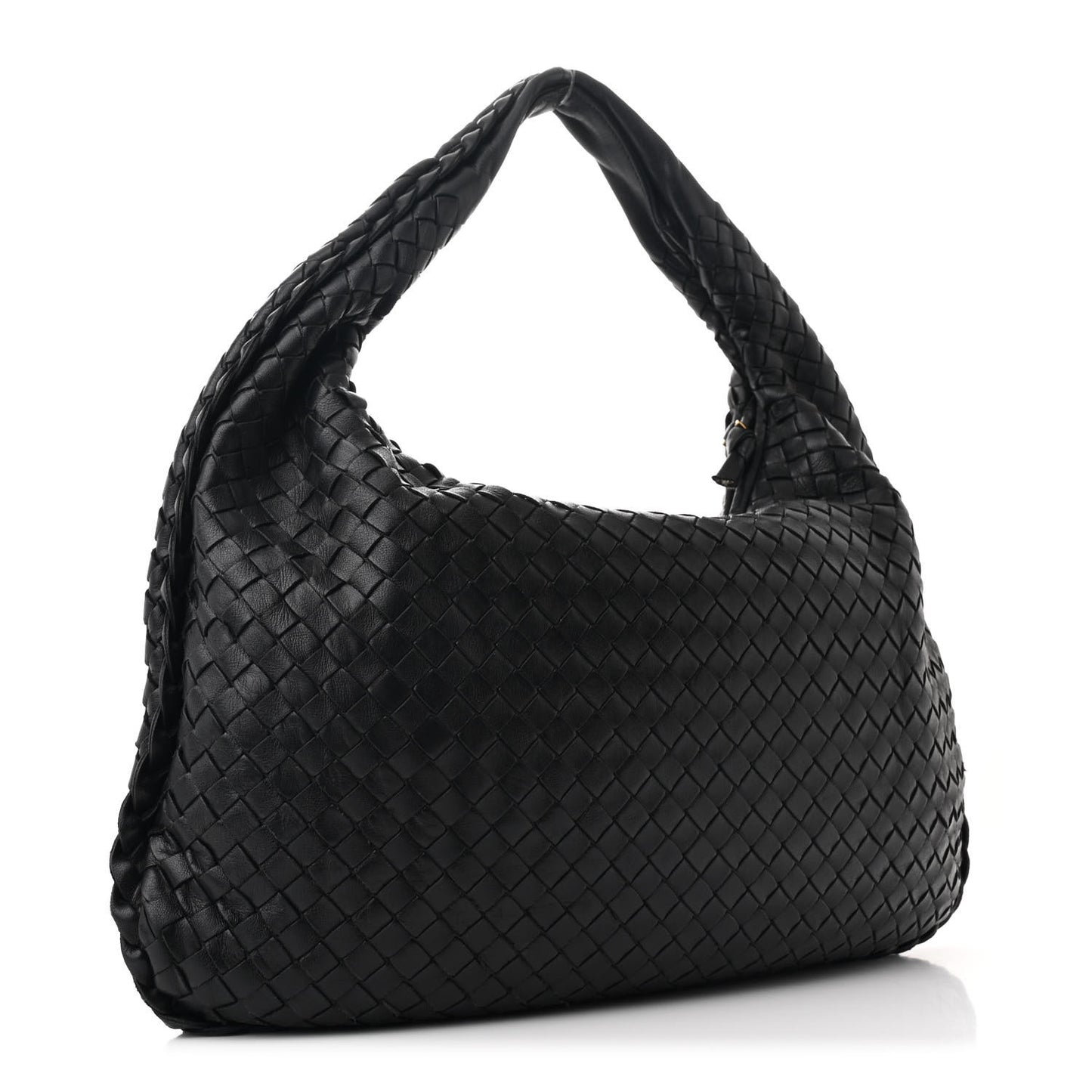 Nappa Intrecciato Medium Veneta Hobo Black