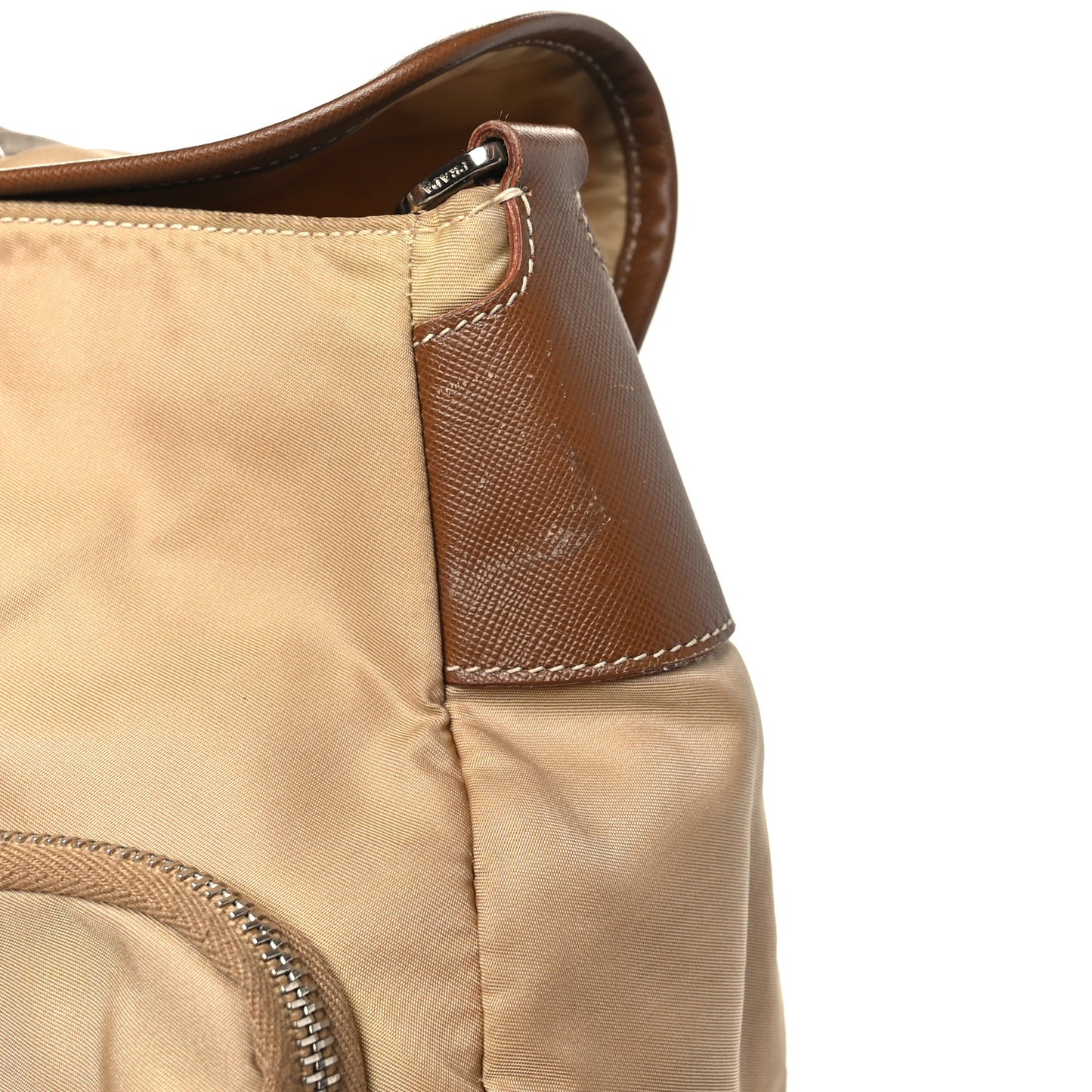 Tessuto Nylon Messenger Bag Beige