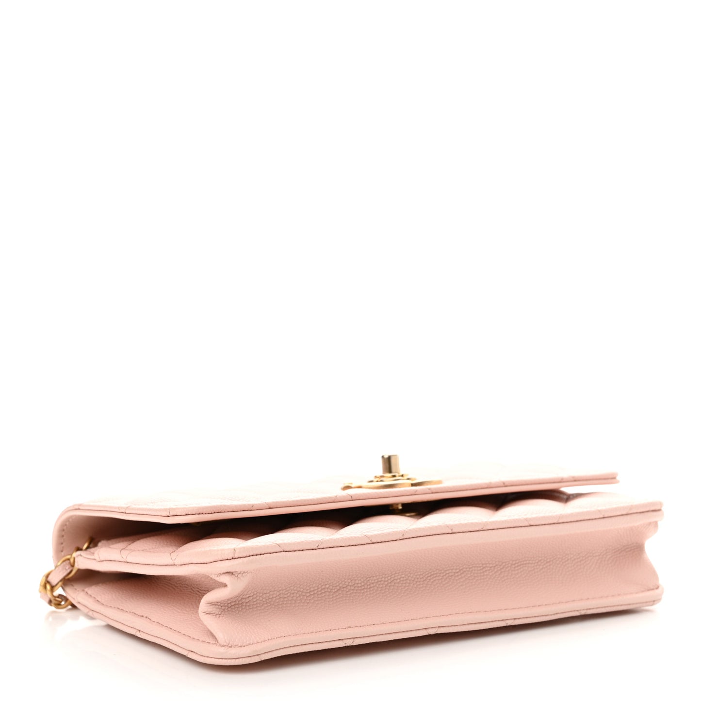 Caviar Quilted Camellia Wallet On Chain WOC Light Pink