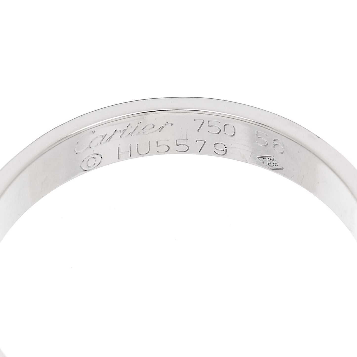 18K White Gold 3.5mm LOVE Wedding Band Ring 56 7.5