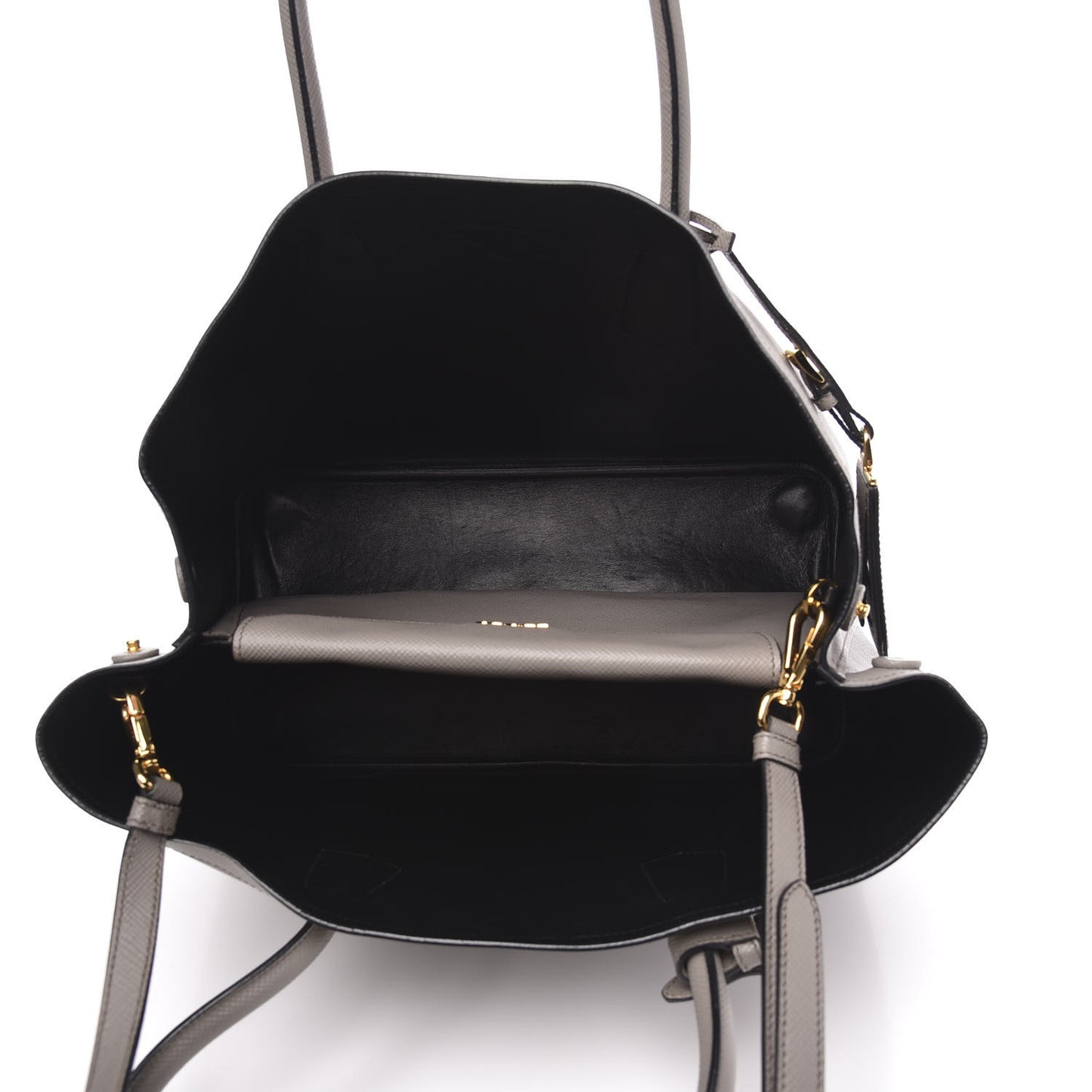 Saffiano Cuir Large Double Bag Argilla