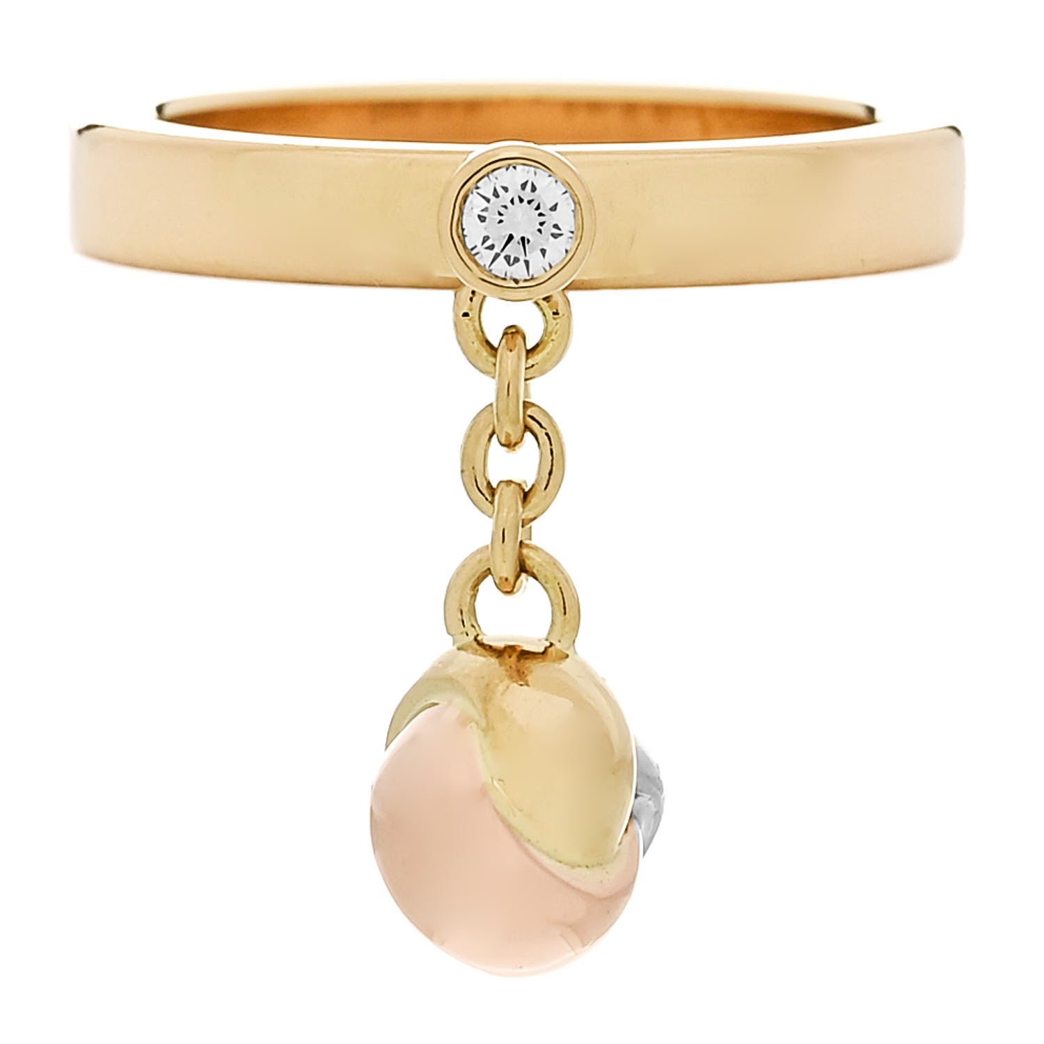 Cartier 18K Pink Yellow White Gold Diamond Trinity Knot Charm Ring 