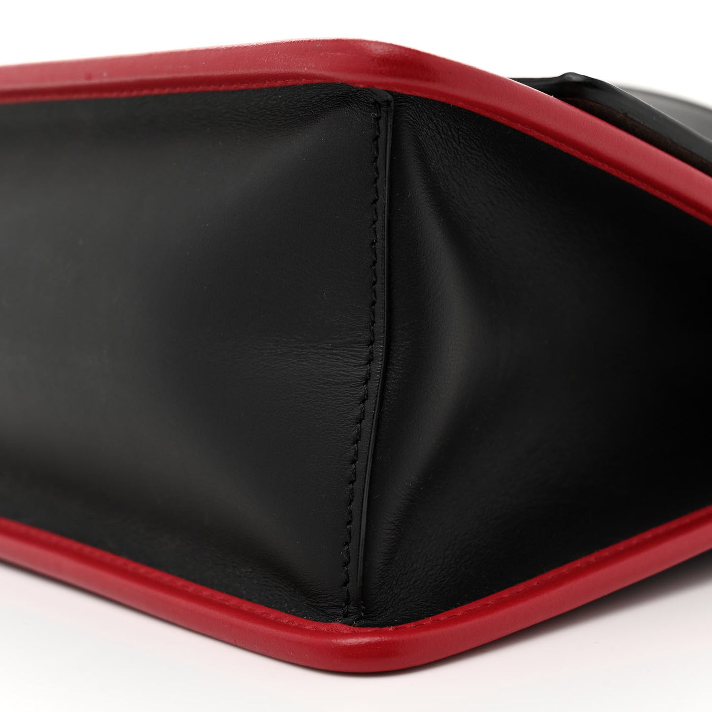 Vitello Century F is Fendi FF Diagonal Inlay Kan I Shoulder Bag Fango Black Fragola